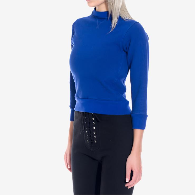 Unravel Womens Terry Shrunken Sweater Blue - 3