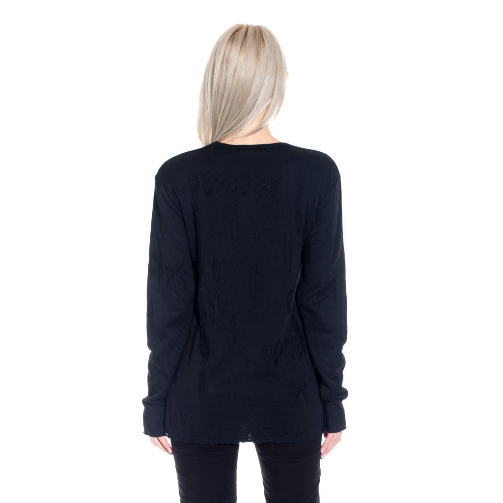 Roar Guns Peace Burnout Long Sleeve Tee Black - 6