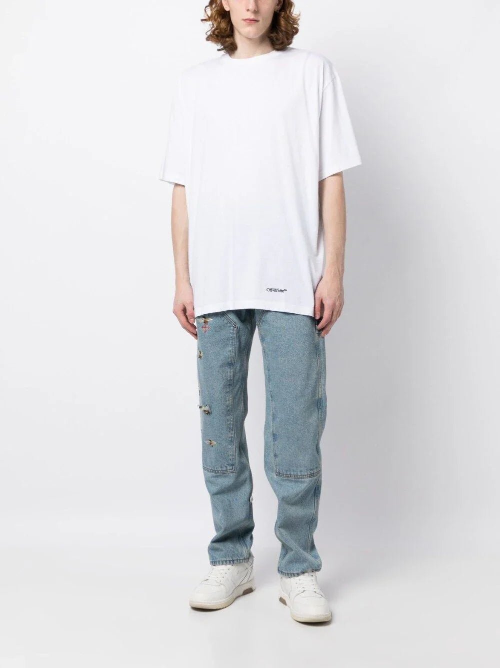 MEN SCRIBBLE DIAG OVER S/S TEE WHITE BLACK WHITE - 5