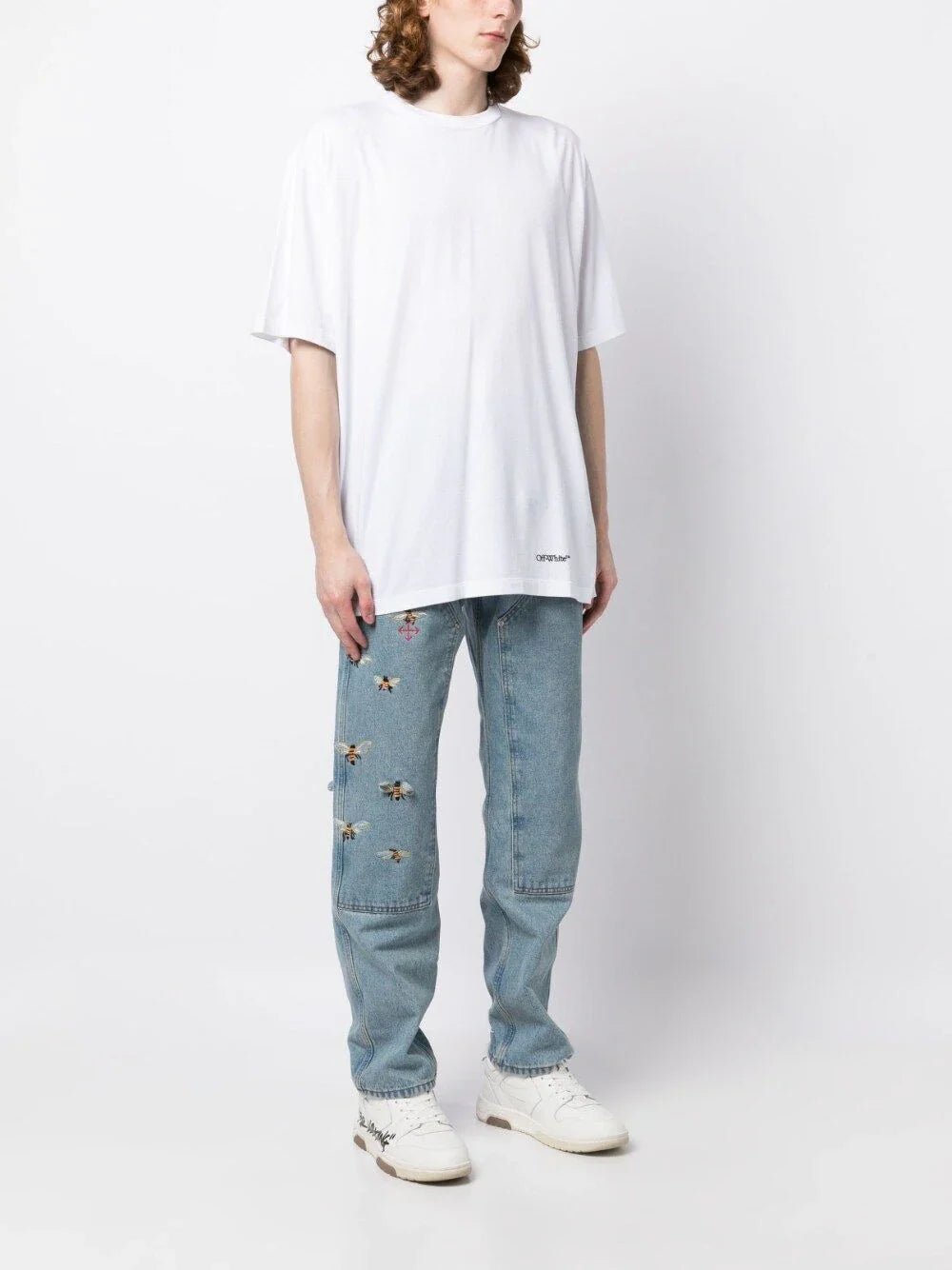 MEN SCRIBBLE DIAG OVER S/S TEE WHITE BLACK WHITE - 4