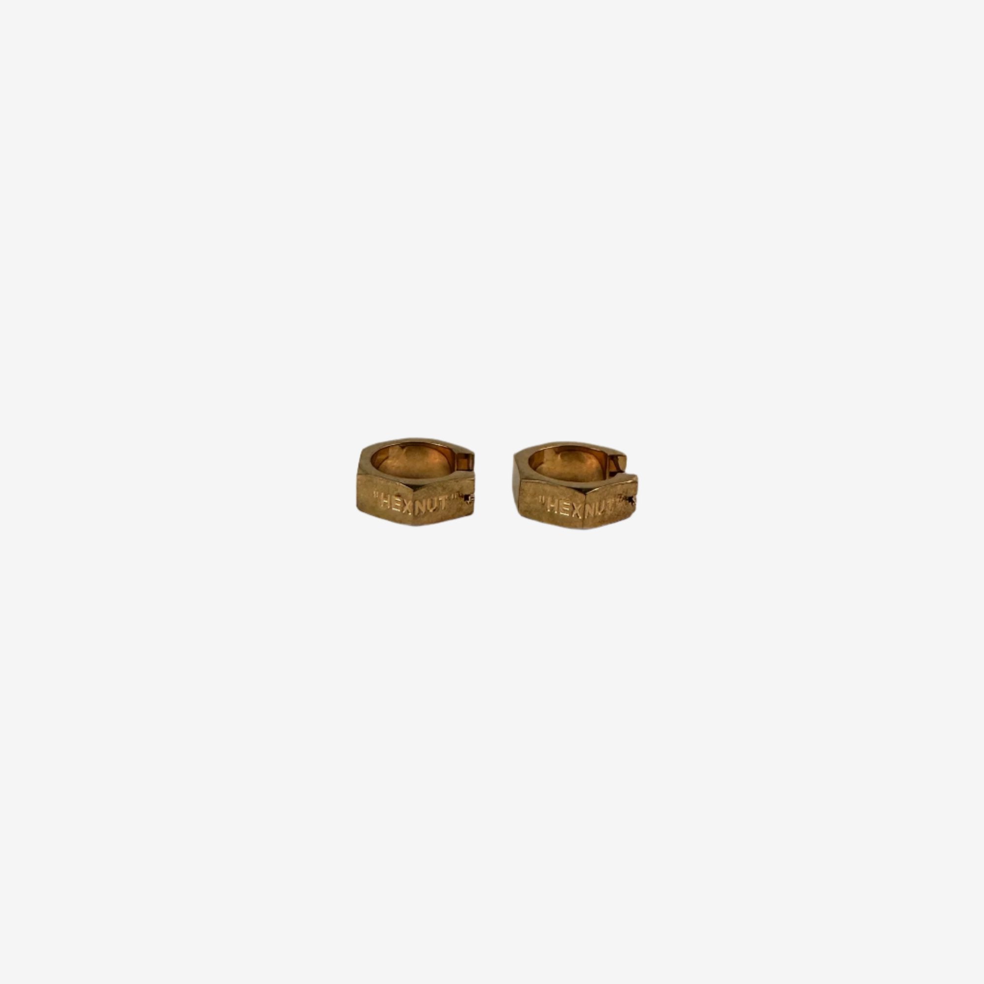 Off - White Medium Hexnut Gold Earrings Gold - 4