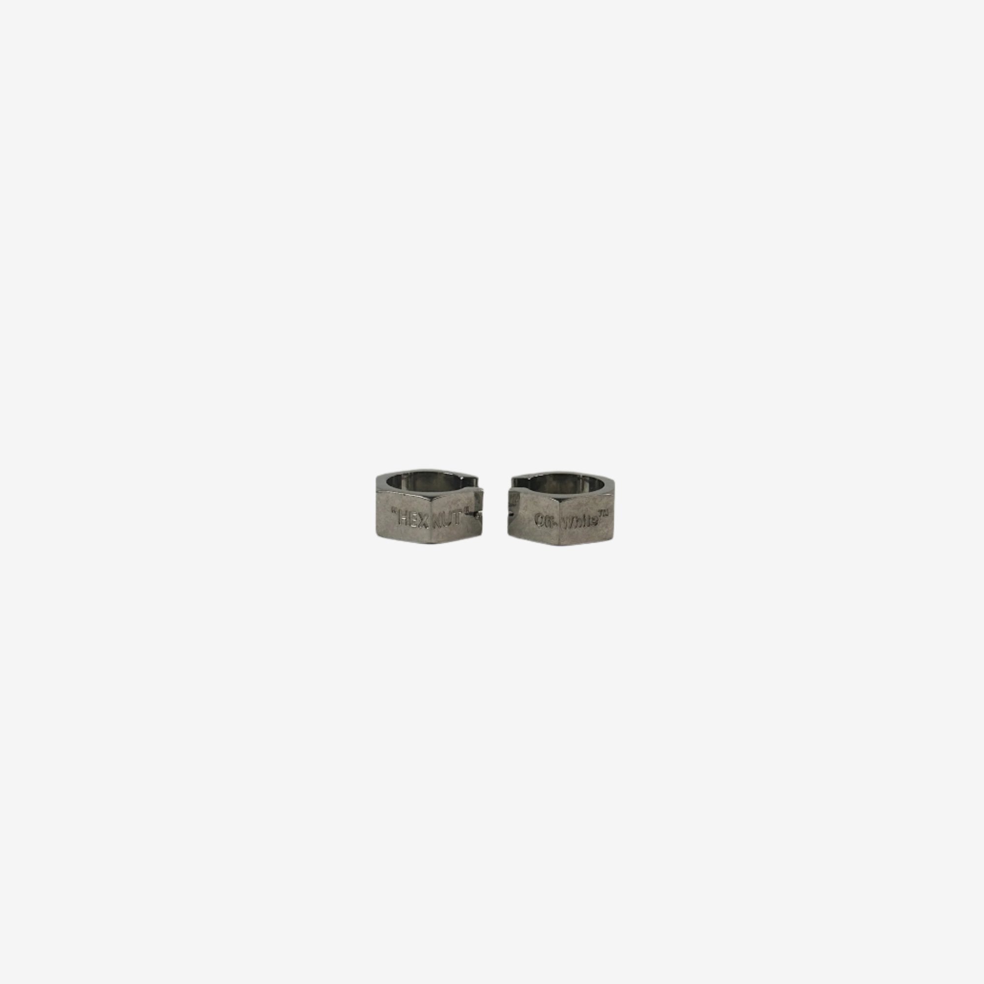 Photo of Off - White Hexnut Silver Earrings - 3
