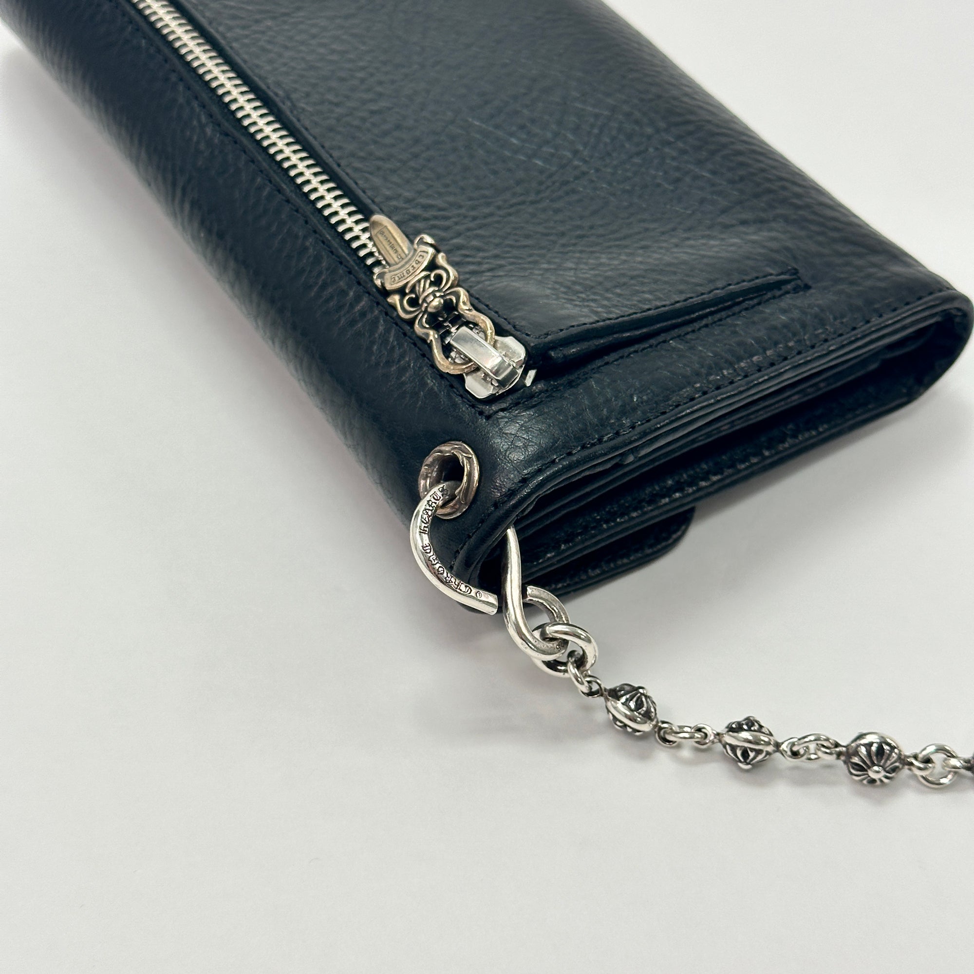 Chrome Hearts CH Wave Cross Button Wallet Black - 7