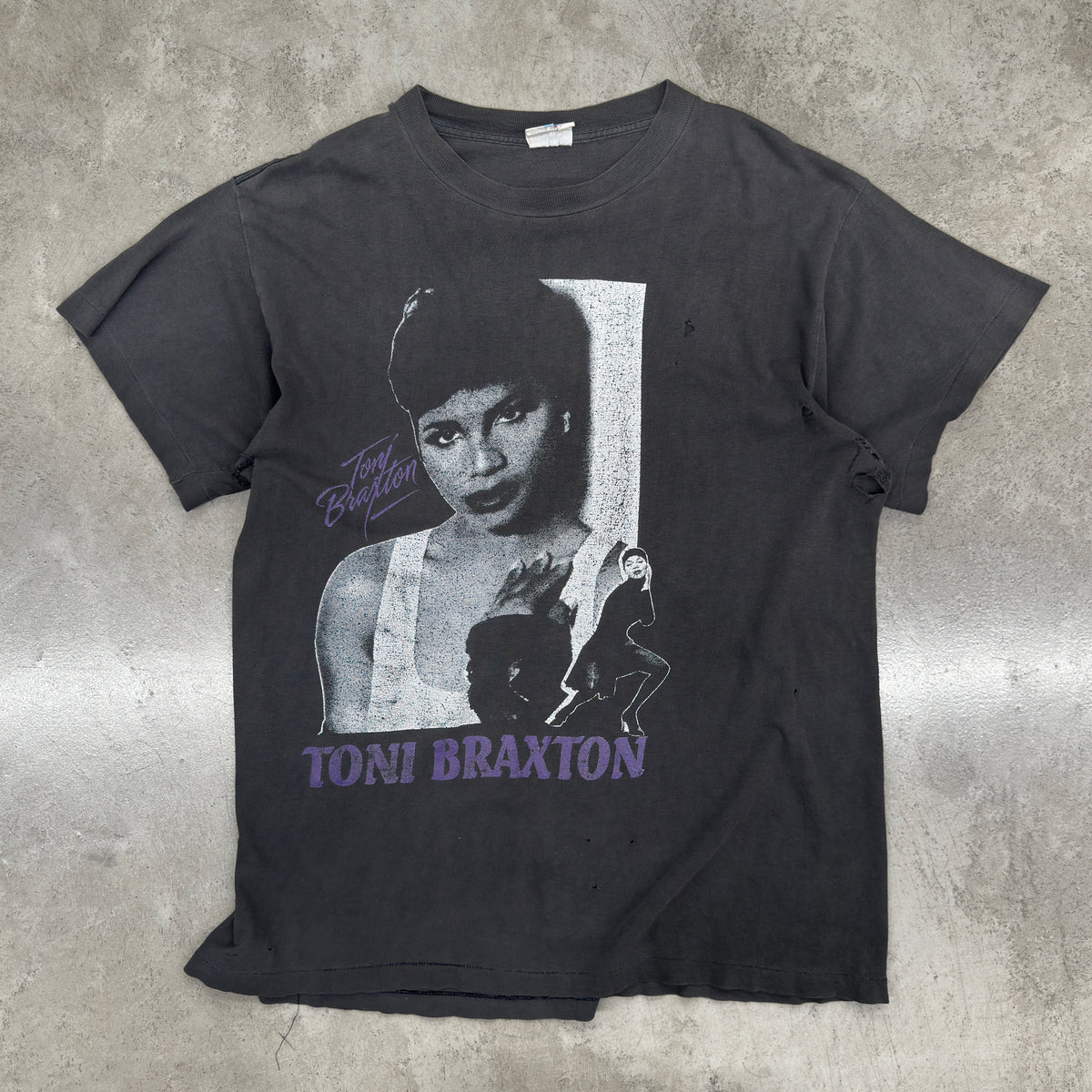 Earthling VIP Mens Toni Braxton Vintage T-Shirt in Black