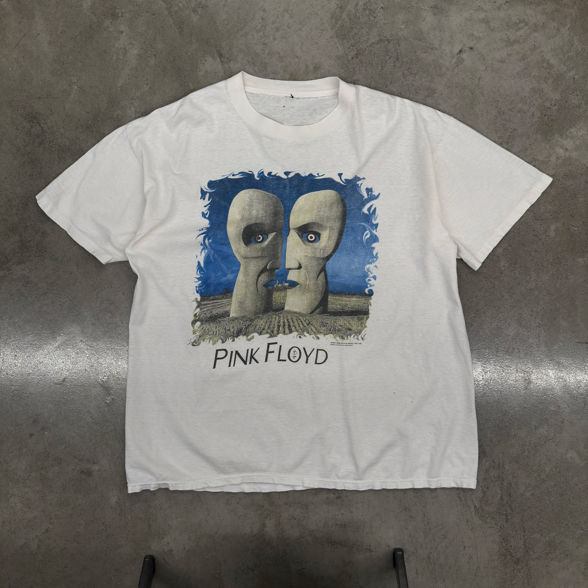 Earthling VIP Mens Pink Floyd 2 Vintage T-Shirt in White