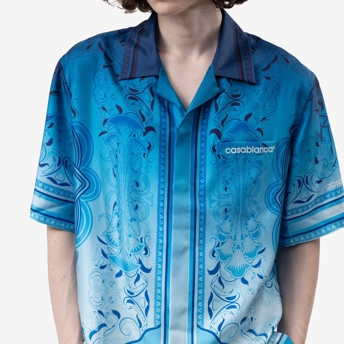 Egyptian Rug Cuban Collar Silk SS Shirt
