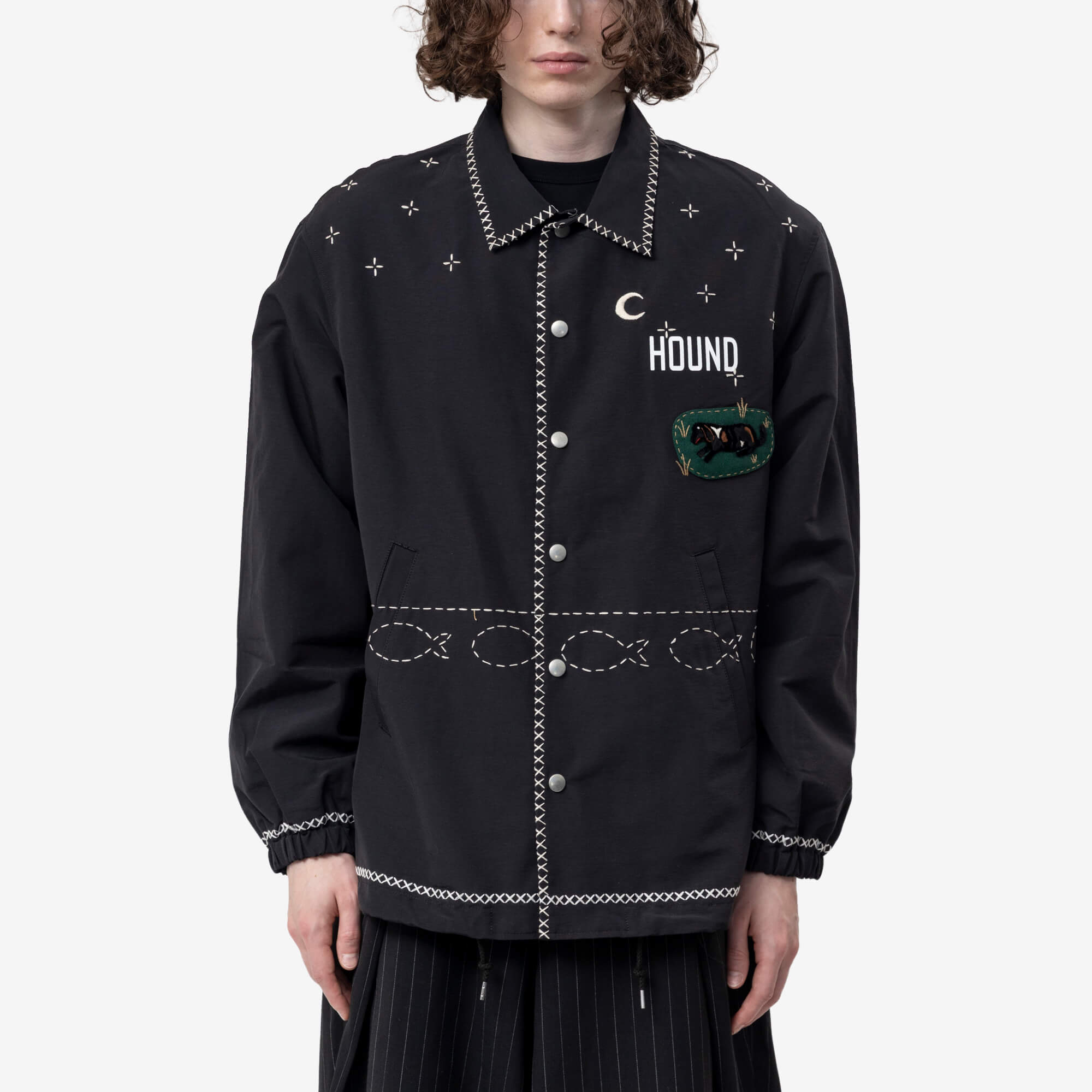 LOG RAP×MOON SUITS RHCコラボコーチジャケット Khoki Cross Stitch Coach Jacket Black | Feuille