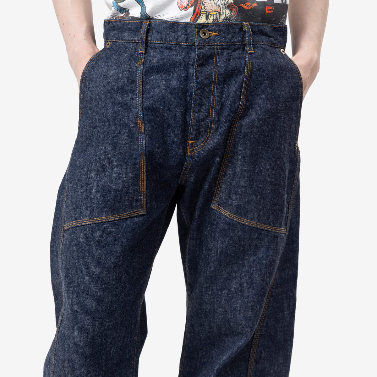 3D Cutting Denim Jeans