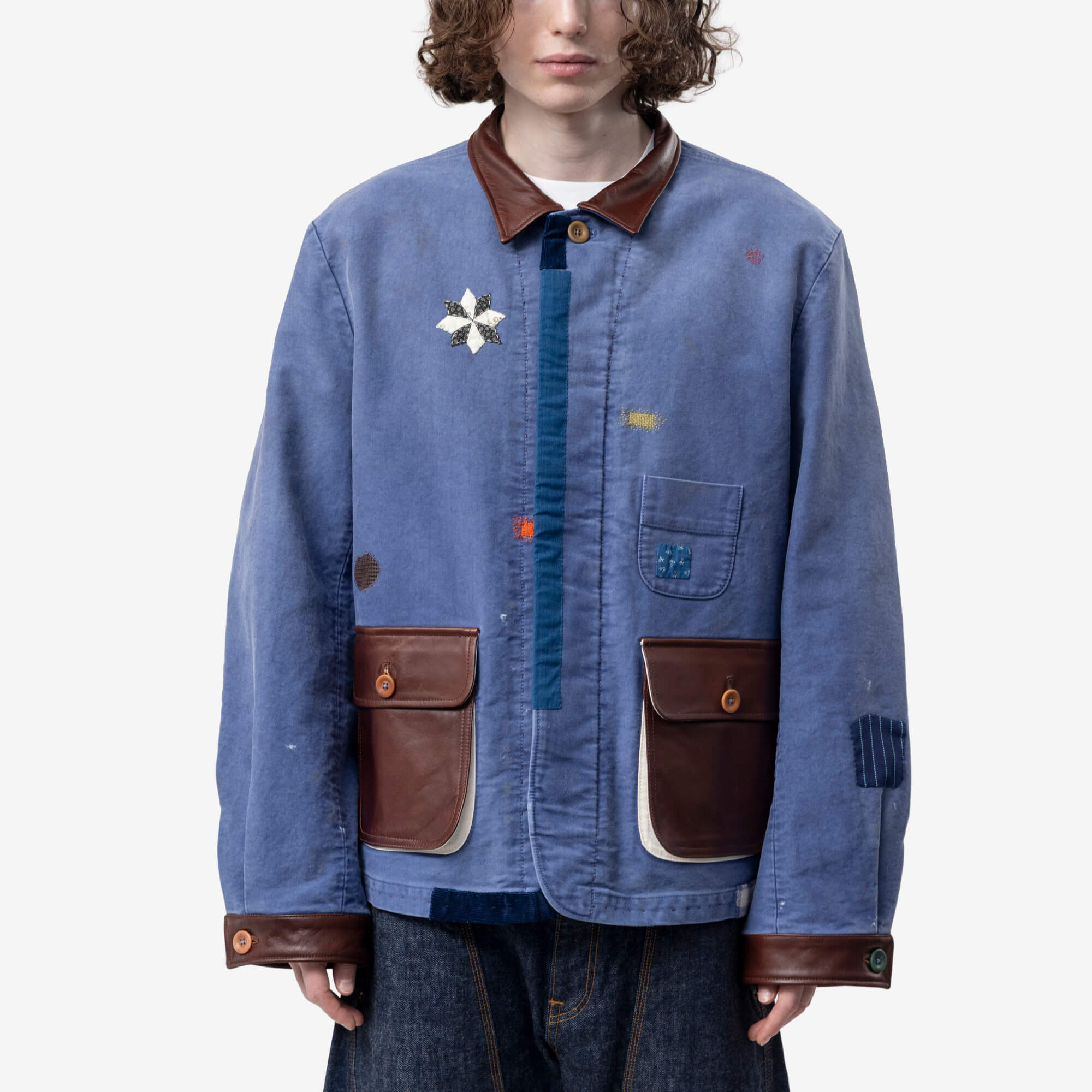 Khoki Vintage Finished Work Jacket Washed Blue | Feuille