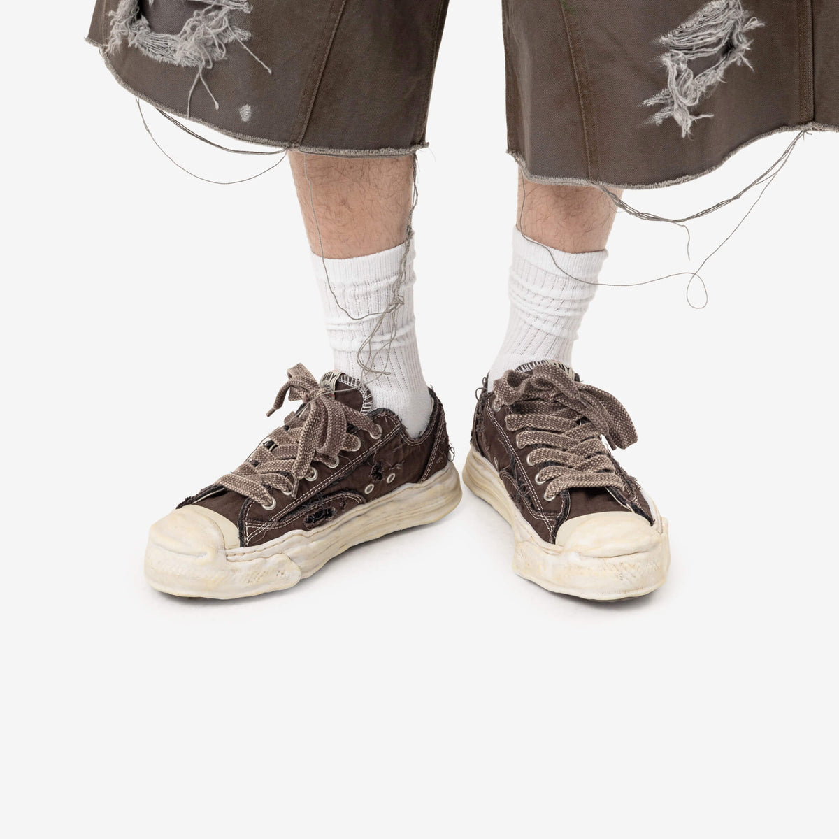 Hank Ripping Canvas Low-Top Sneakers