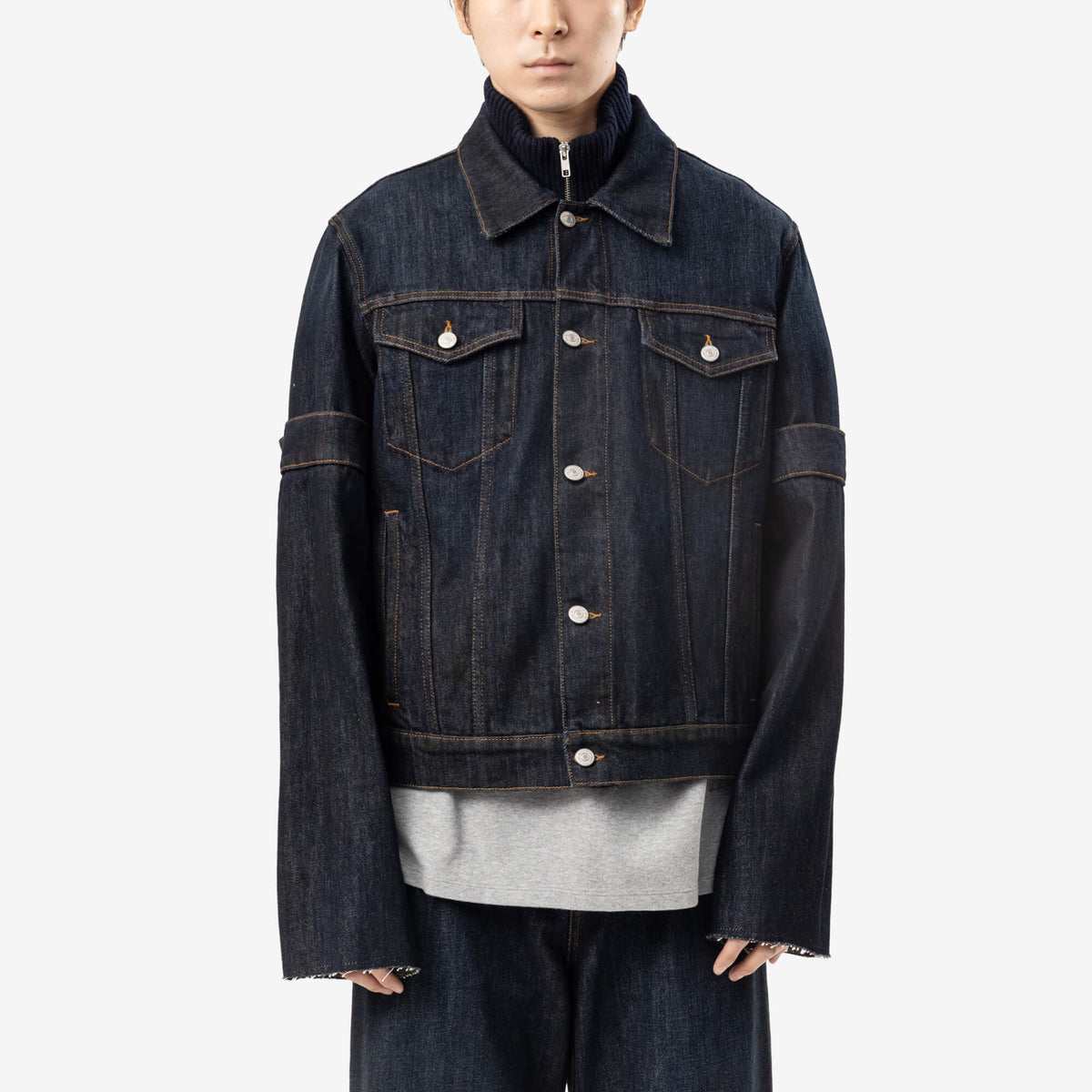 Flipped Sleeve Denim Jacket