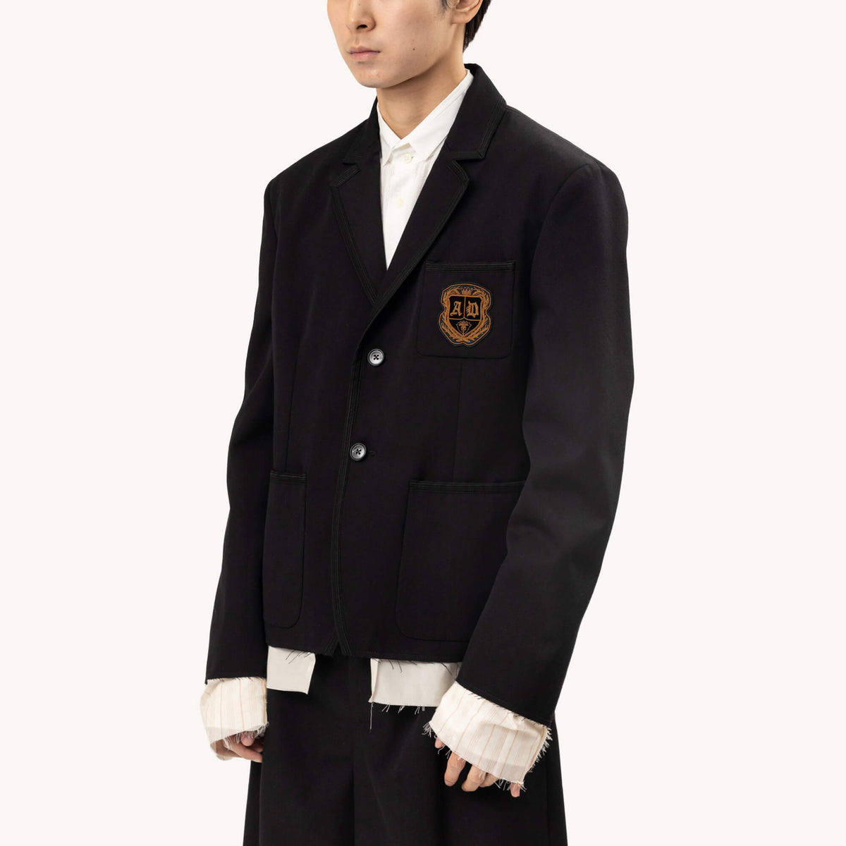 Peton Destructured Slim Fit Contrast Edge Blazer