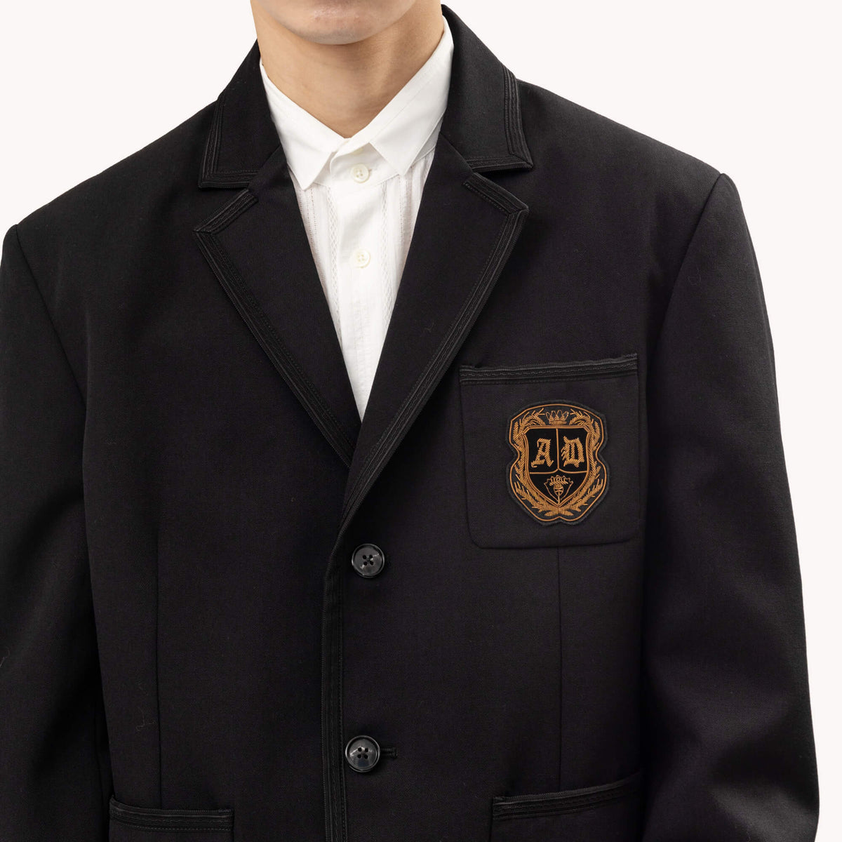 Peton Destructured Slim Fit Contrast Edge Blazer
