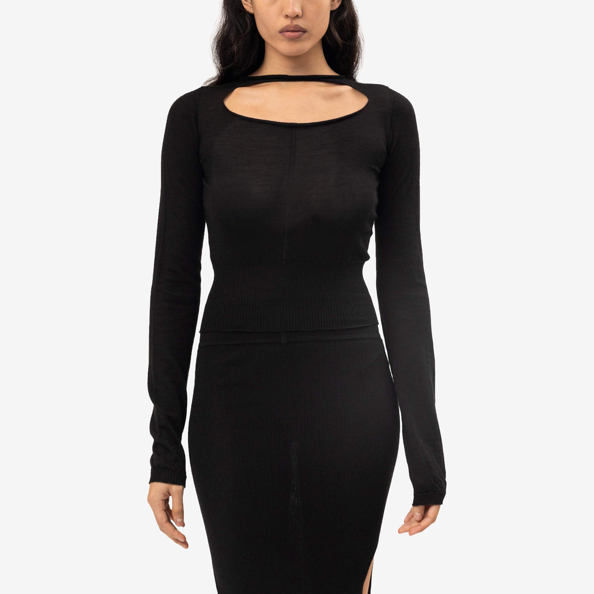 Womens Slash Cropped Pullover Sweater