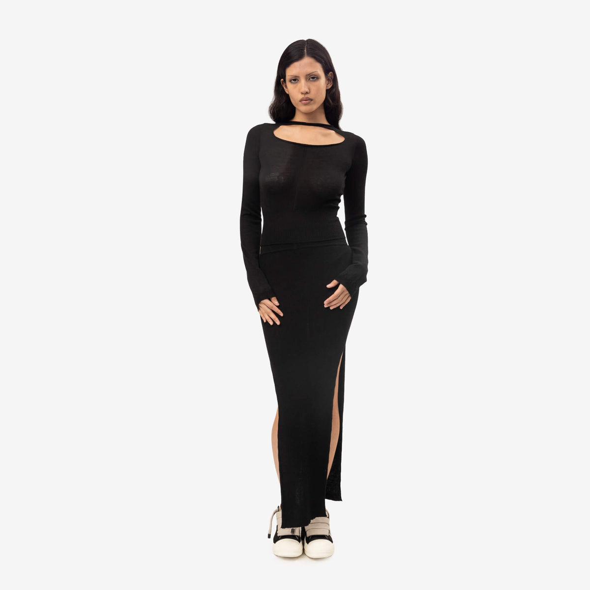 Womens Slash Cropped Pullover Sweater