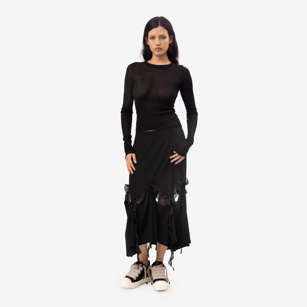 Womens Kikki Cut-Out Woven Skirt