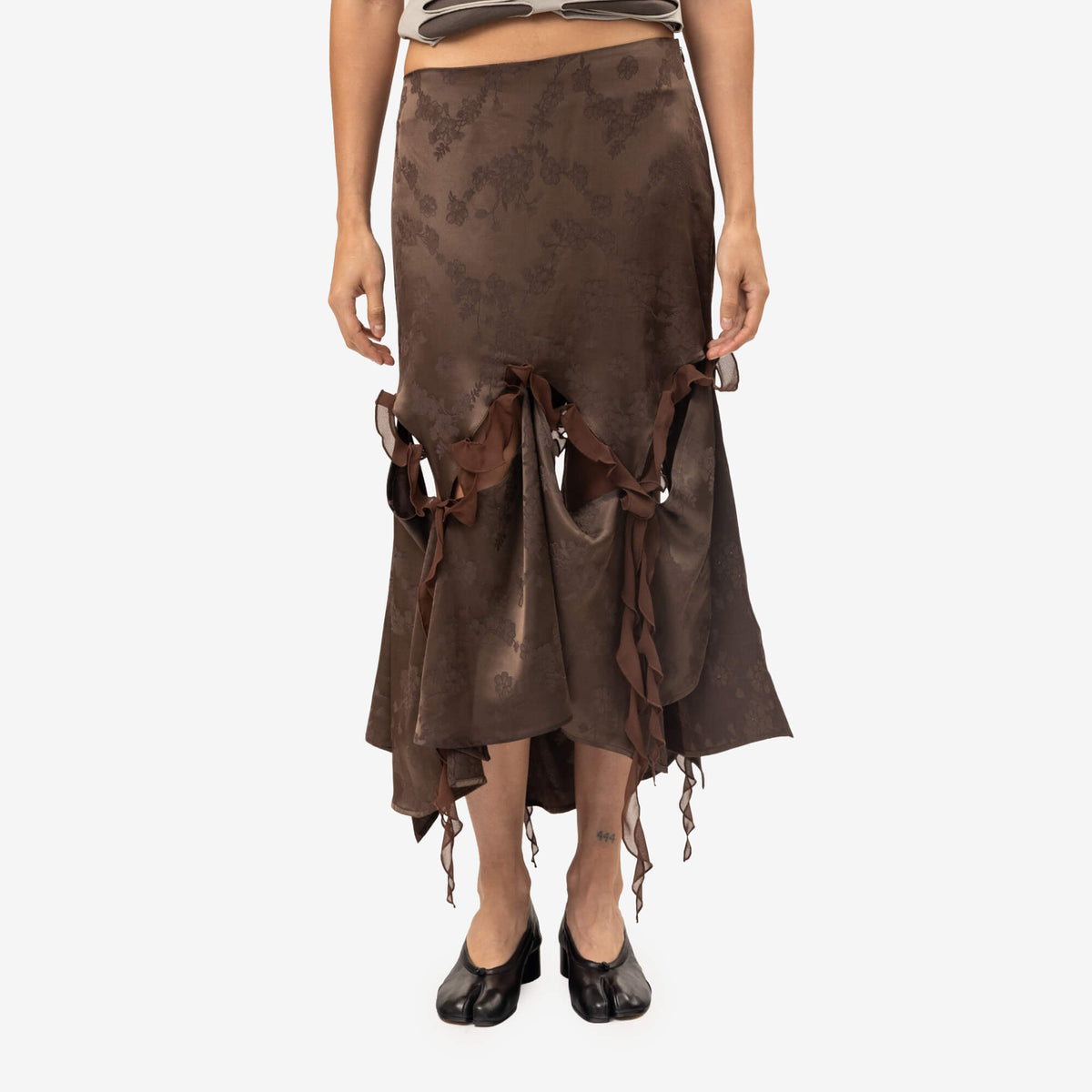 Womens Kikki Cut-Out Jacquard Skirt