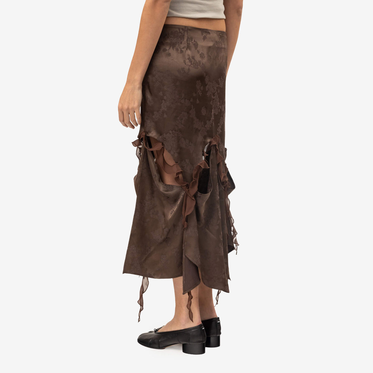 Womens Kikki Cut-Out Jacquard Skirt