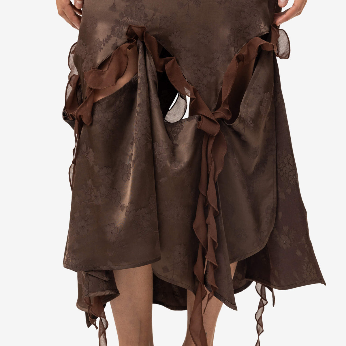 Womens Kikki Cut-Out Jacquard Skirt