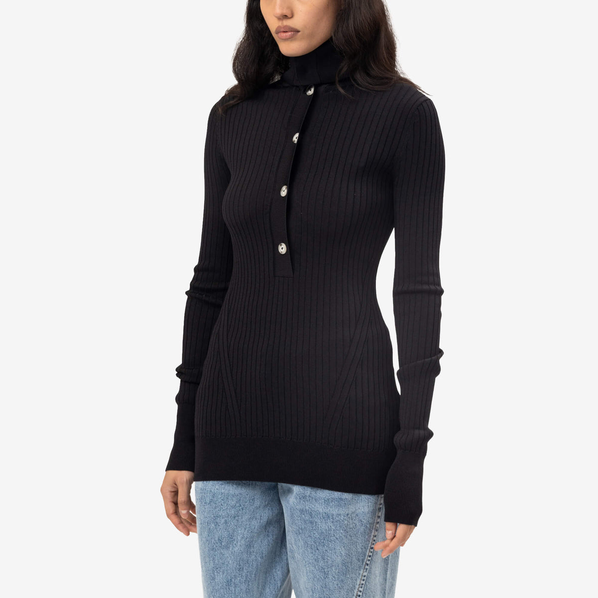 Henley à col montant pour femme