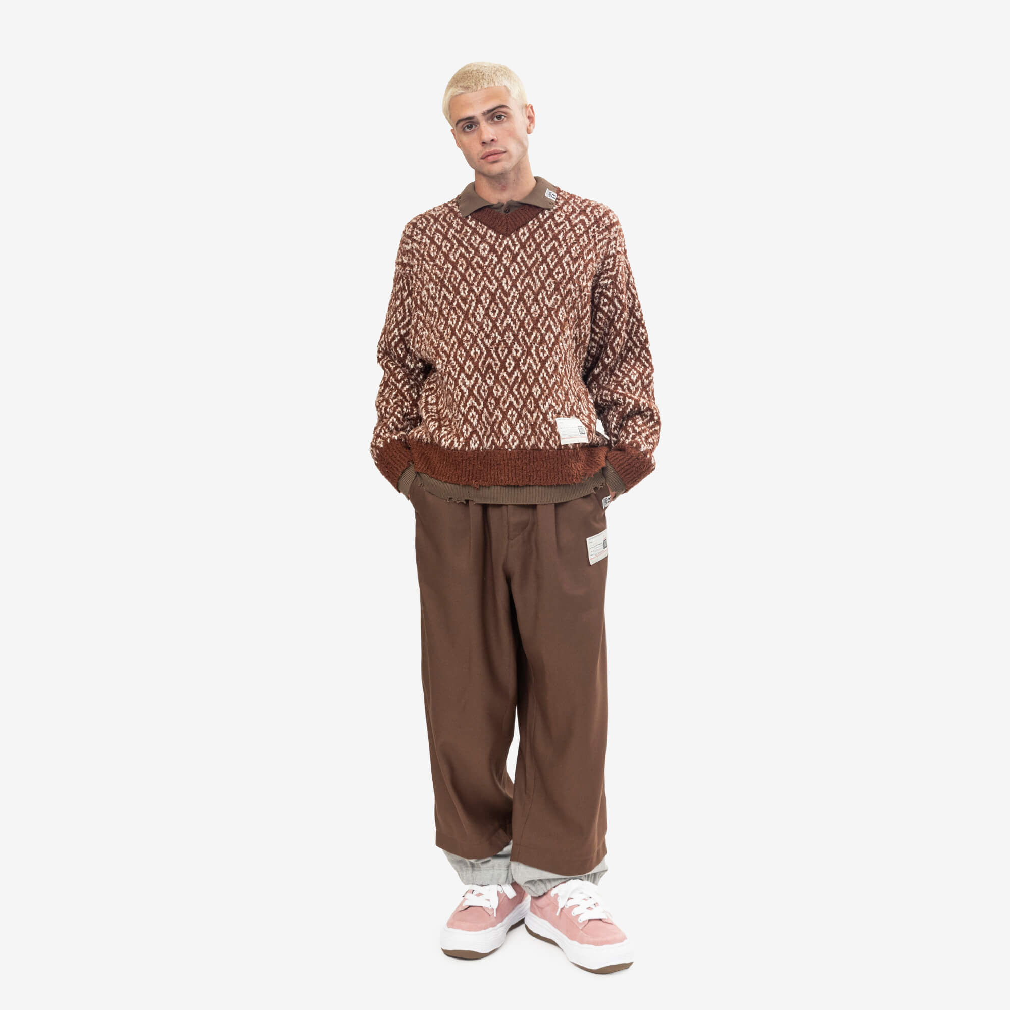 Layered Knit Pullover Sweater