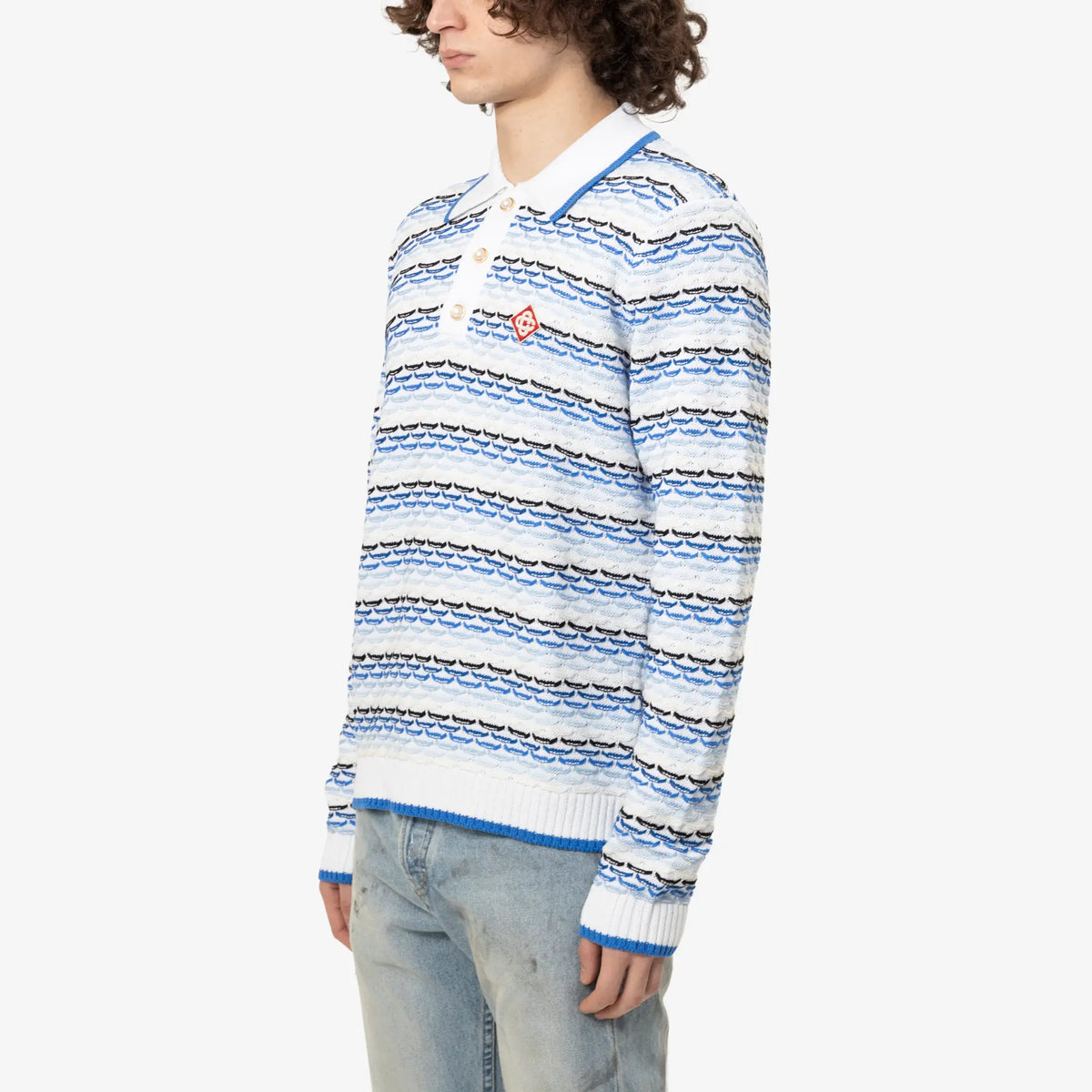 Tuck Stitch LS Polo Shirt