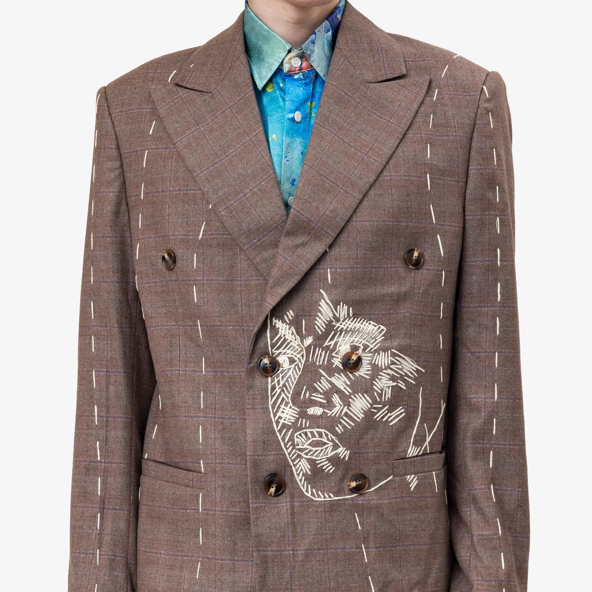 Face Embroidered Blazer