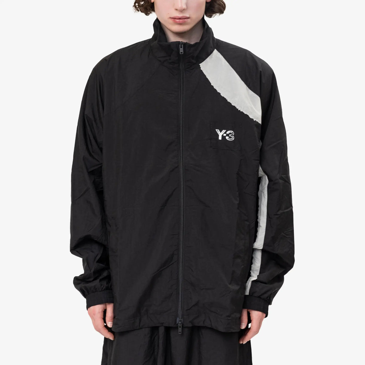 Adidas Y-3 Raw Edge 3 Stripes Nylon Shell Jacket Black
