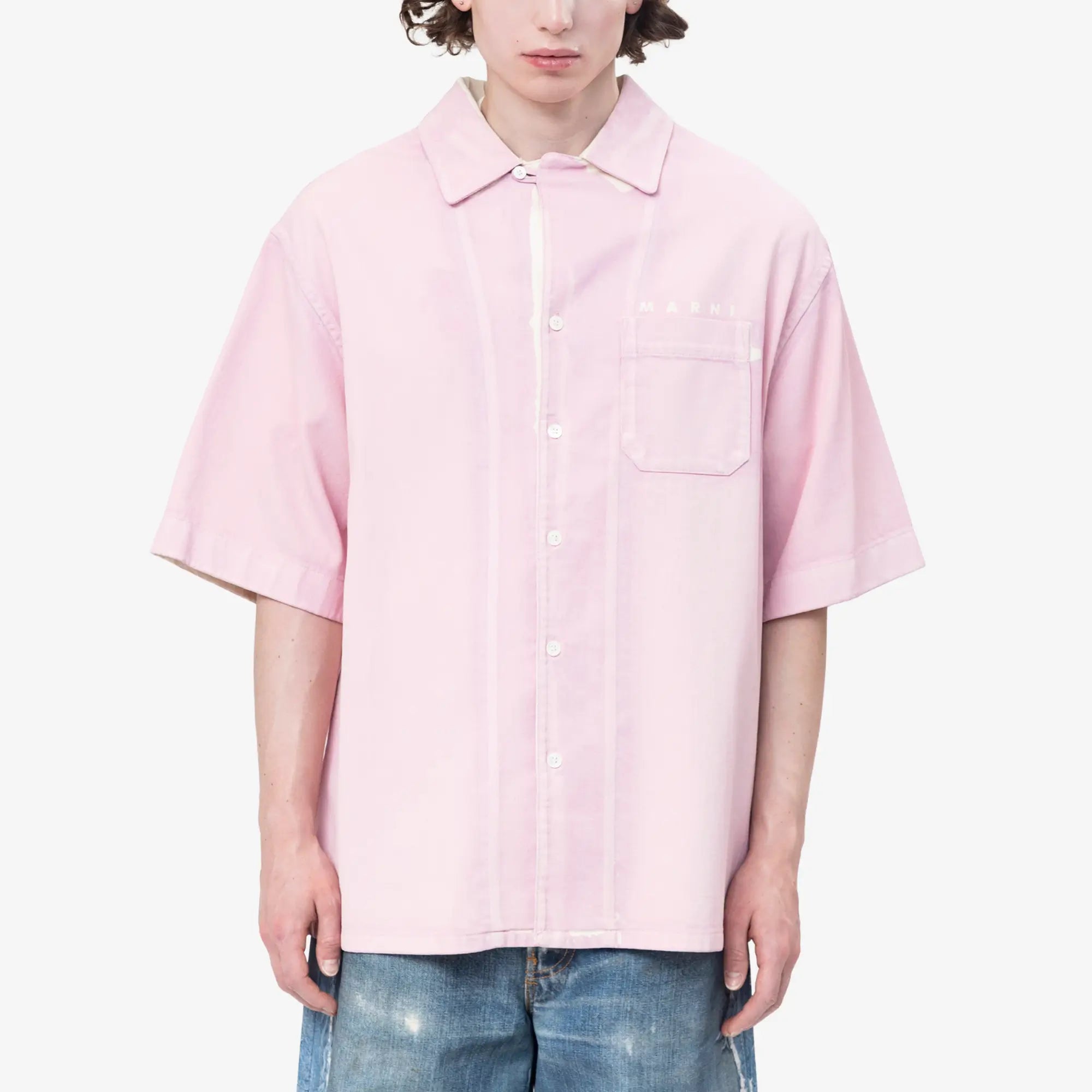Screen Printed Light Denim SS Shirt