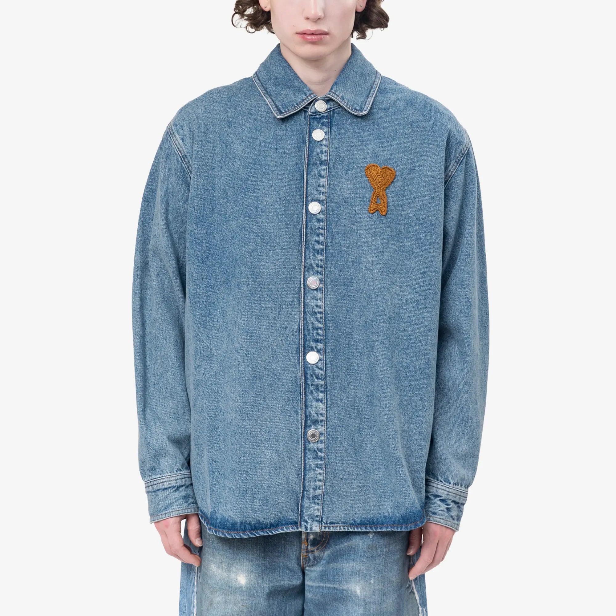 Knitted ADC Patch Denim Overshirt
