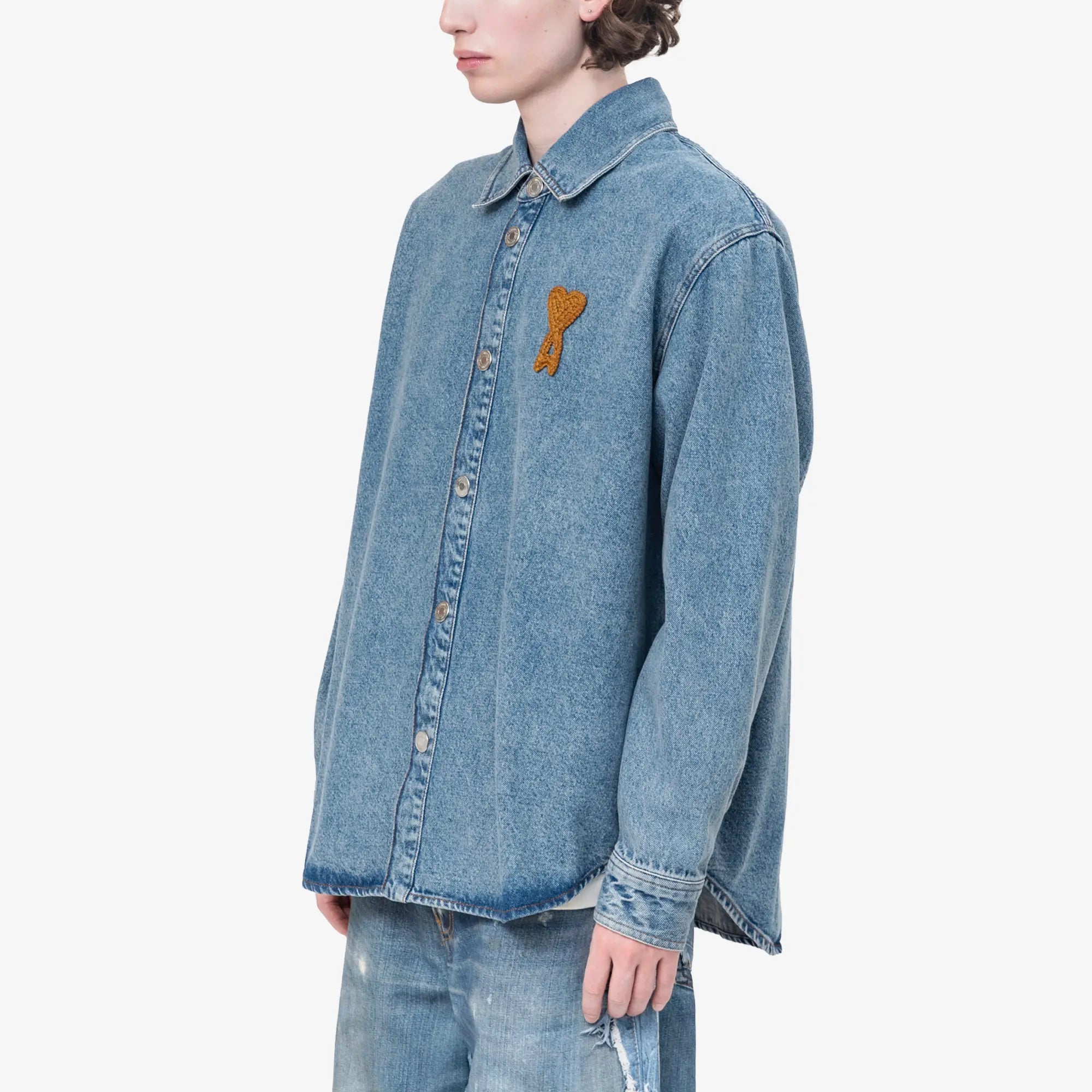 Knitted ADC Patch Denim Overshirt