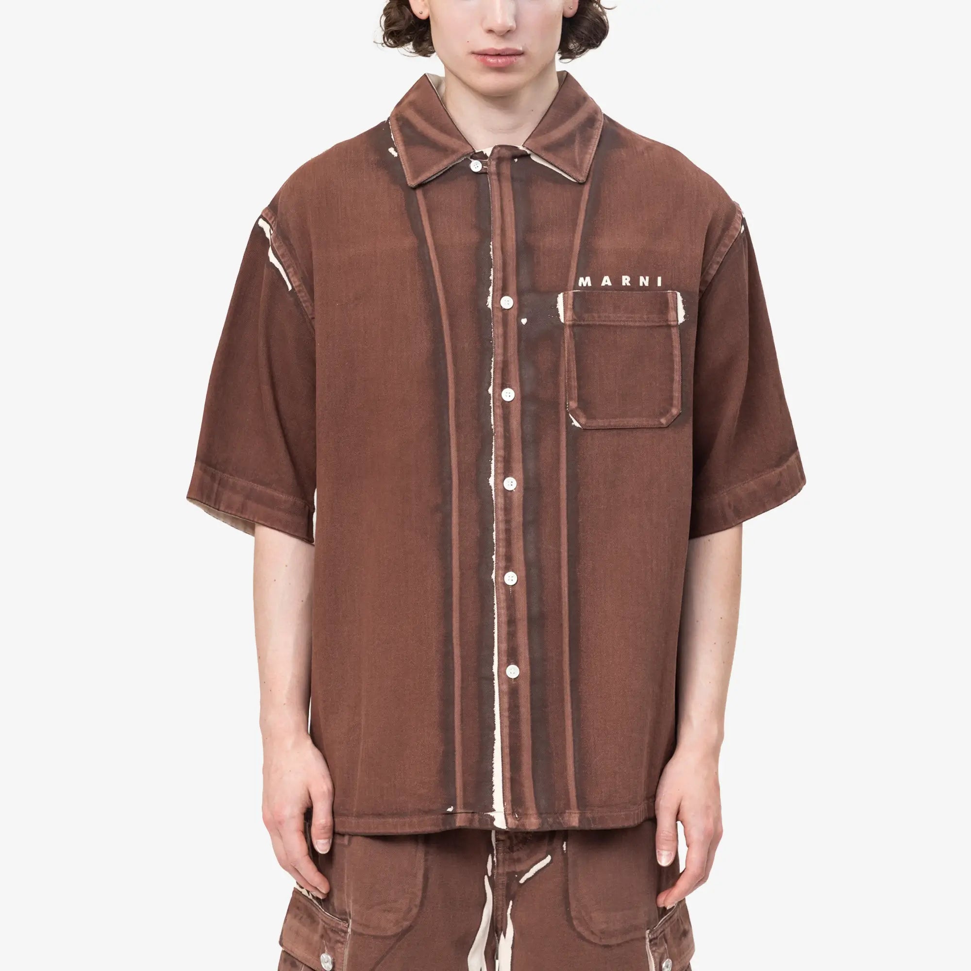 Screen Printed Light Denim SS Shirt