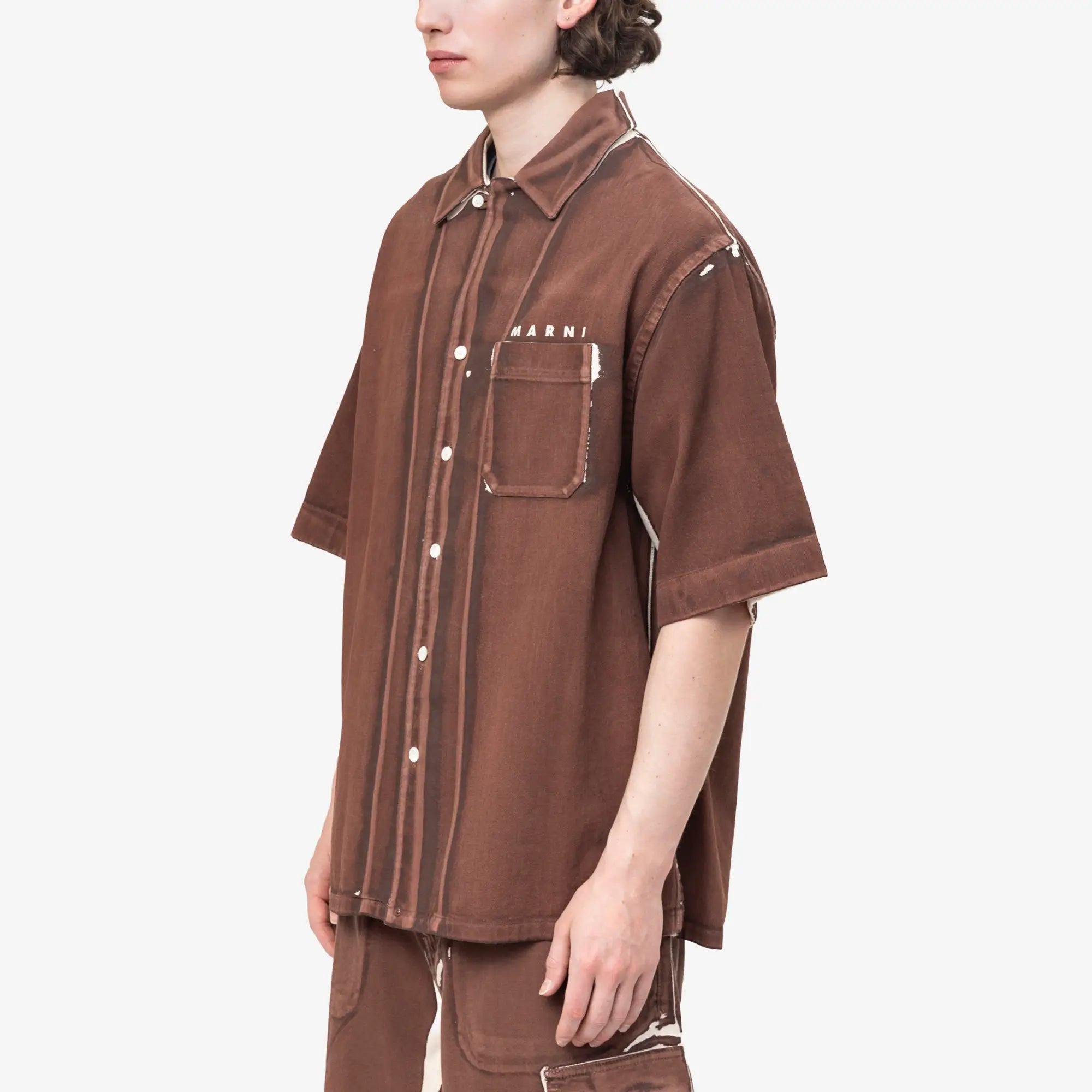 Screen Printed Light Denim SS Shirt