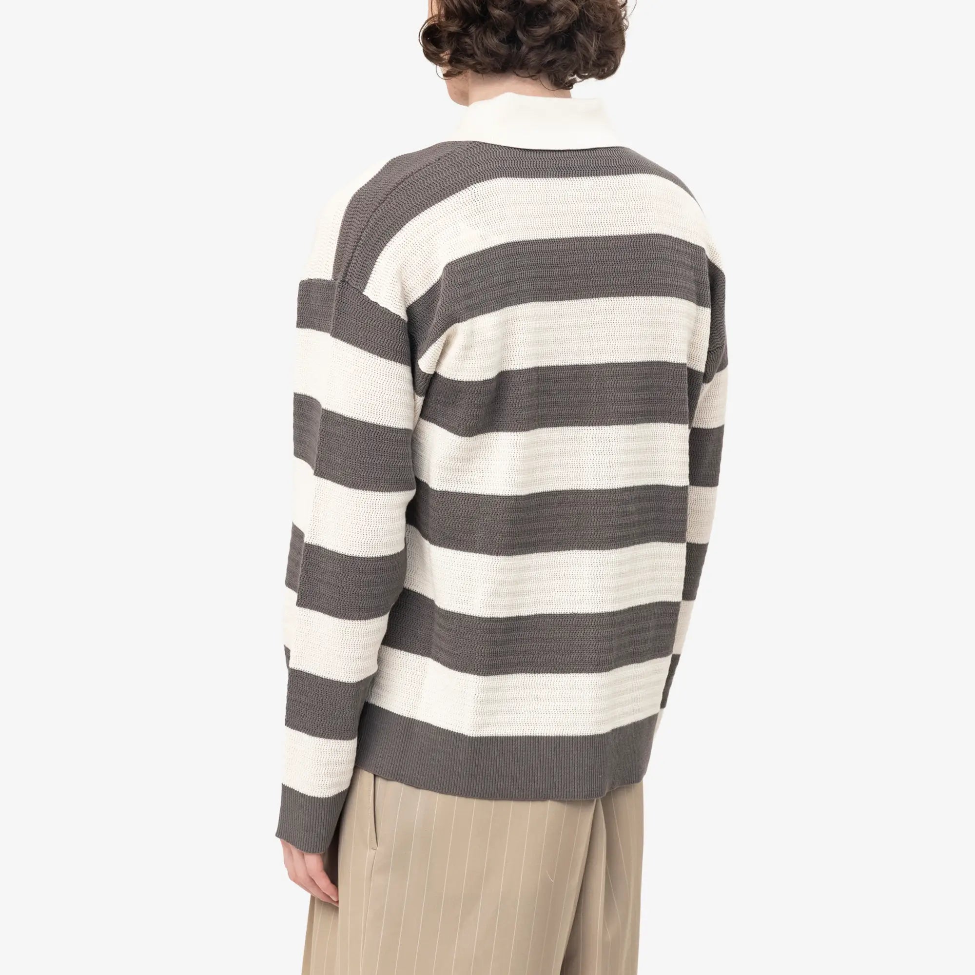 Knitted ADC Patch Shirt Collar Cardigan