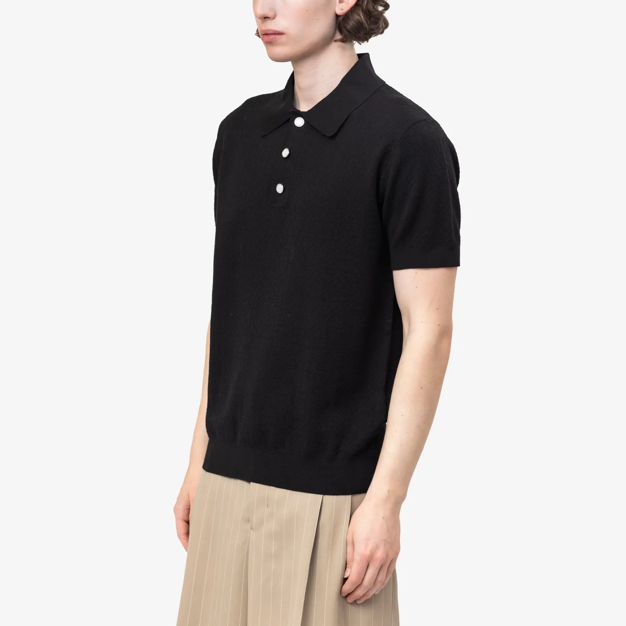 Pointelle Monogram Polo