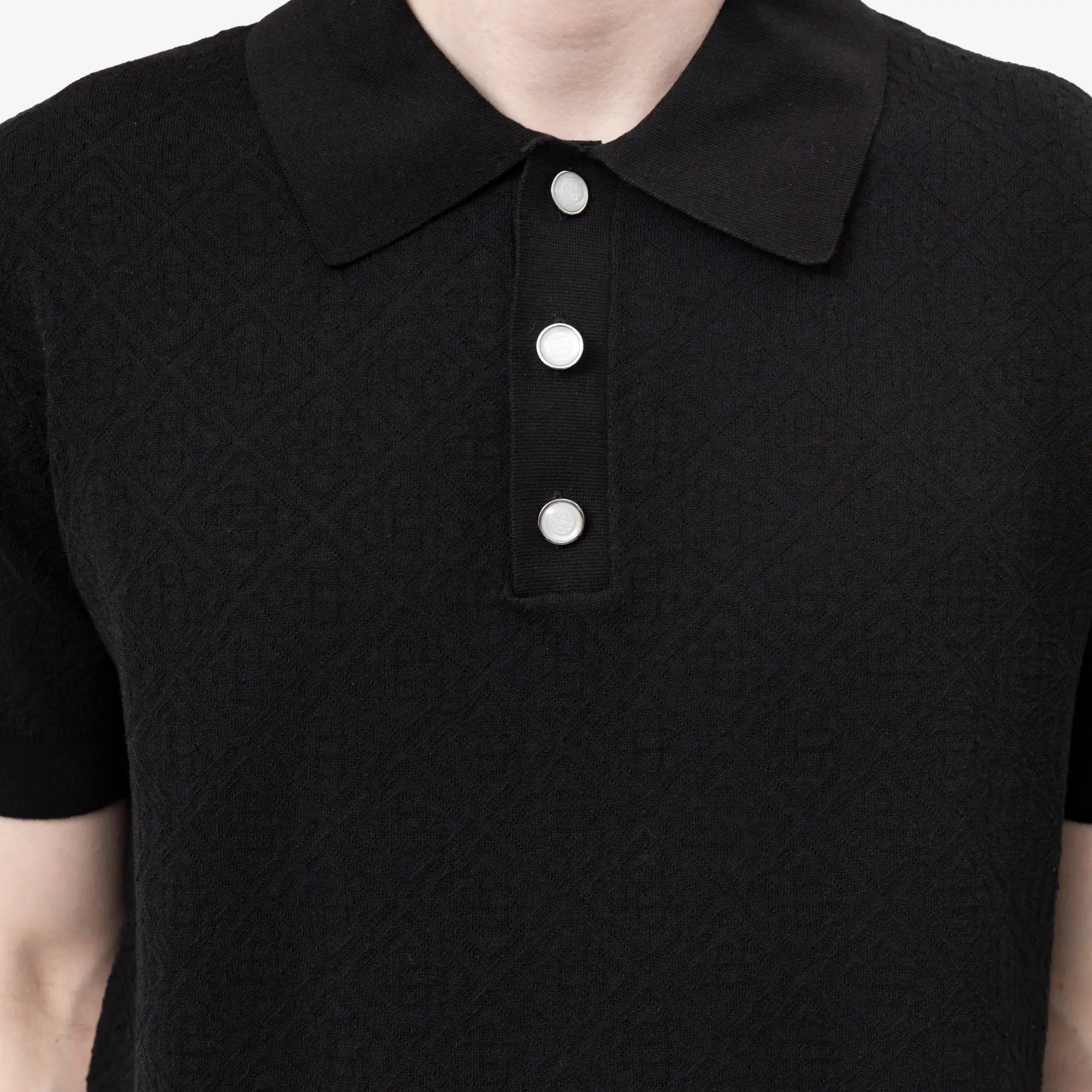Pointelle Monogram Polo