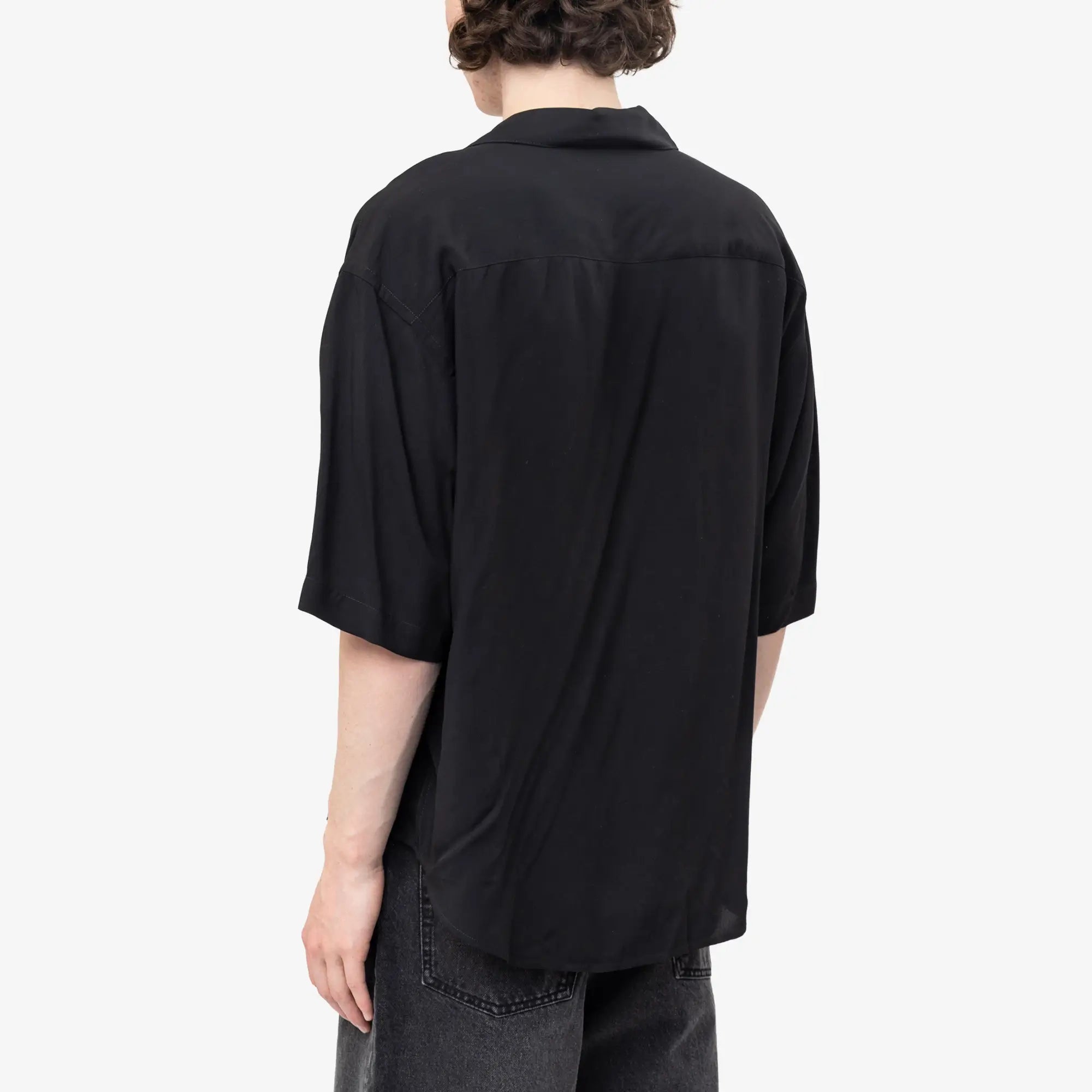 Embroidered Ami Paris Boxy Camp Collar Shirt
