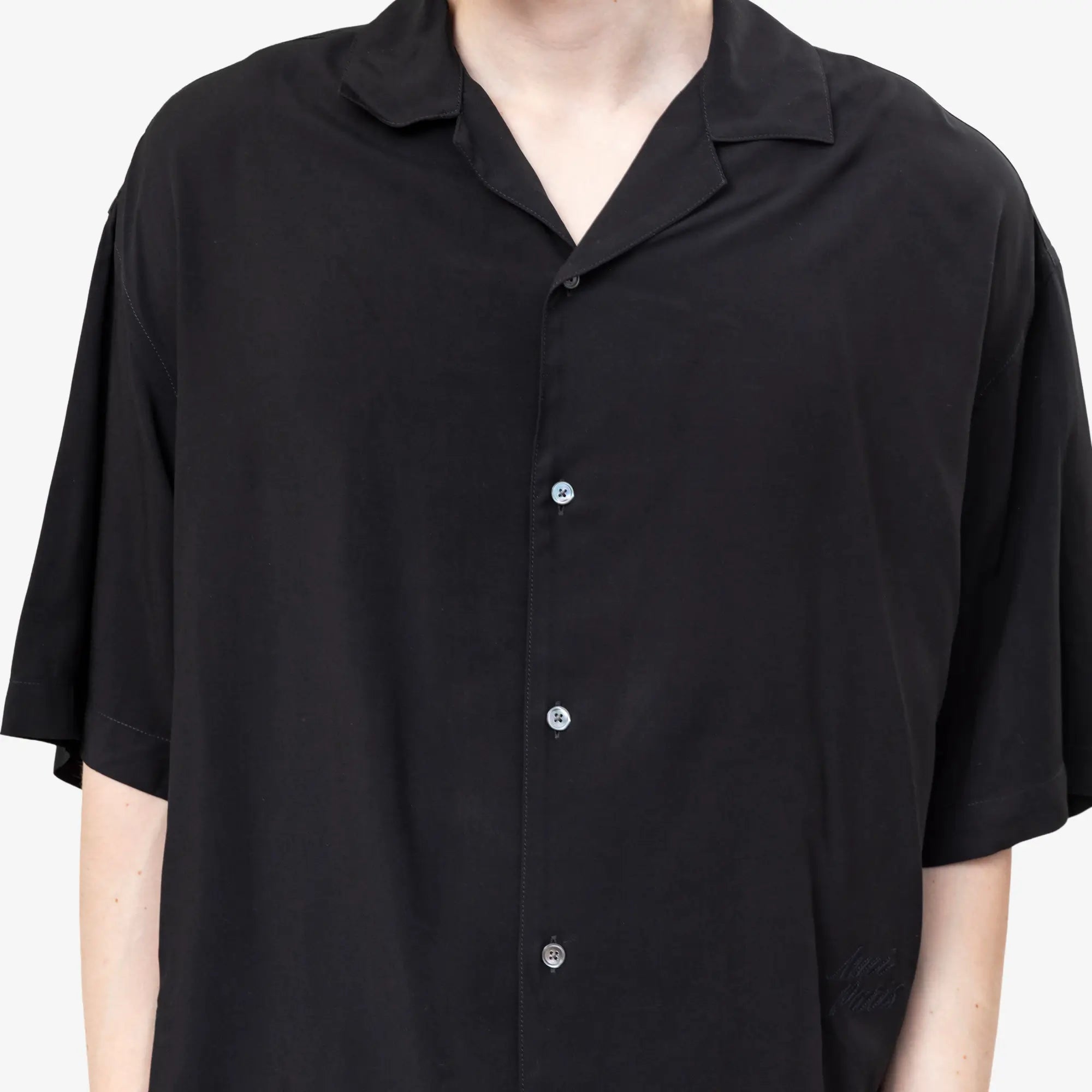 Embroidered Ami Paris Boxy Camp Collar Shirt