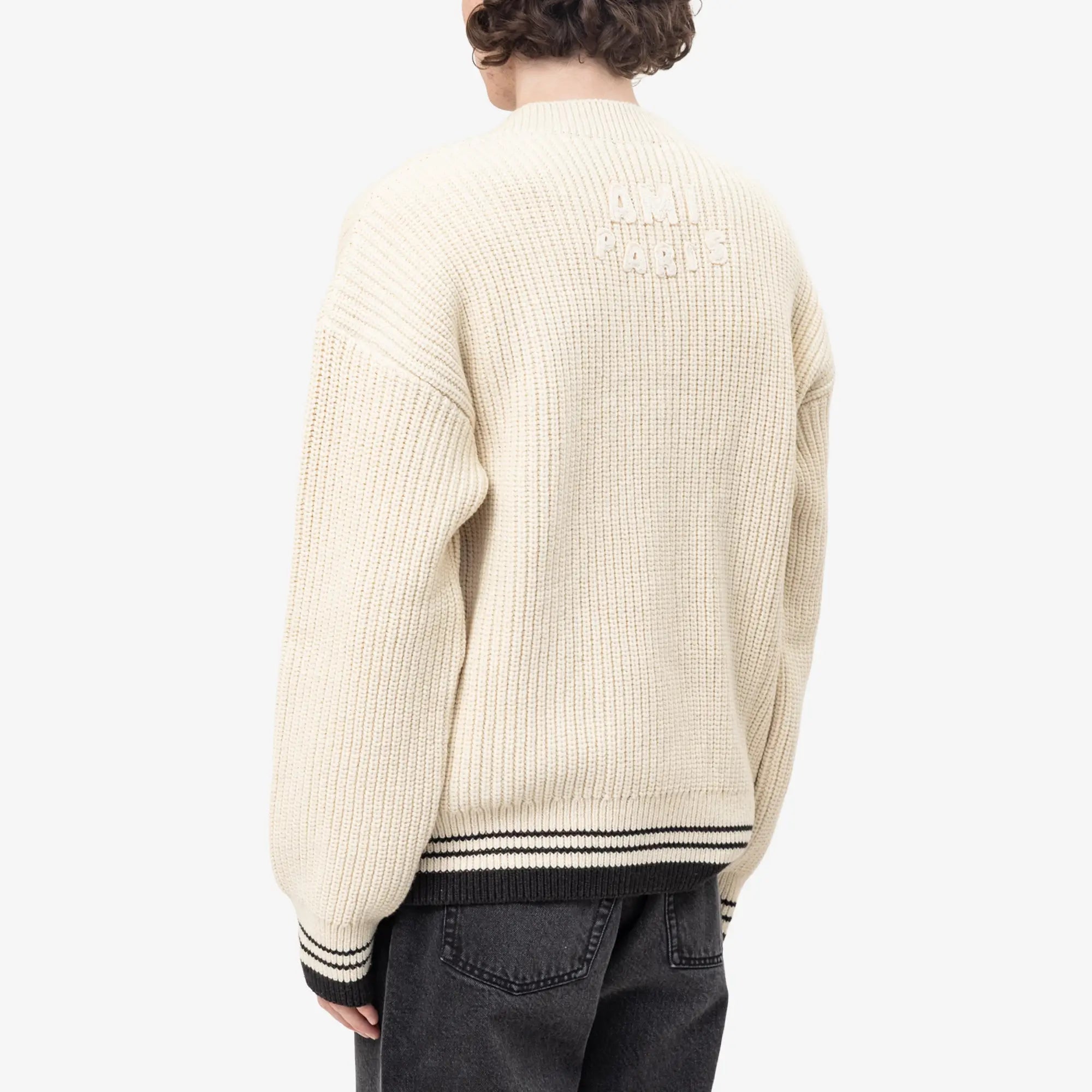 Knitted ADC Ami de Coeur Patch V-Neck Sweater