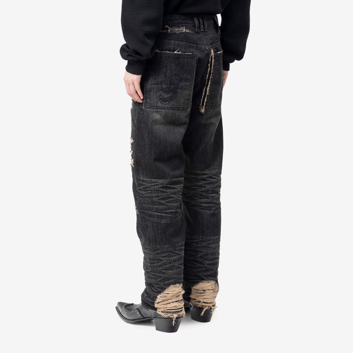 Skull Stitch Ripped Jeans