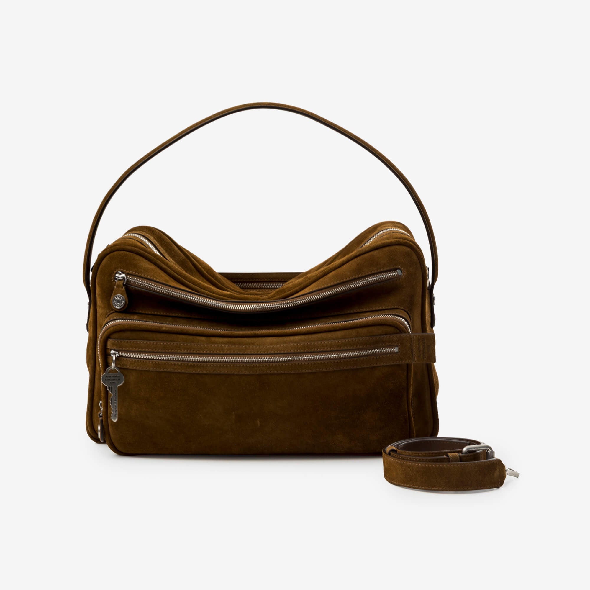 Acne Studios Camero Camera Suede Shoulder Bag Cognac Brown-1