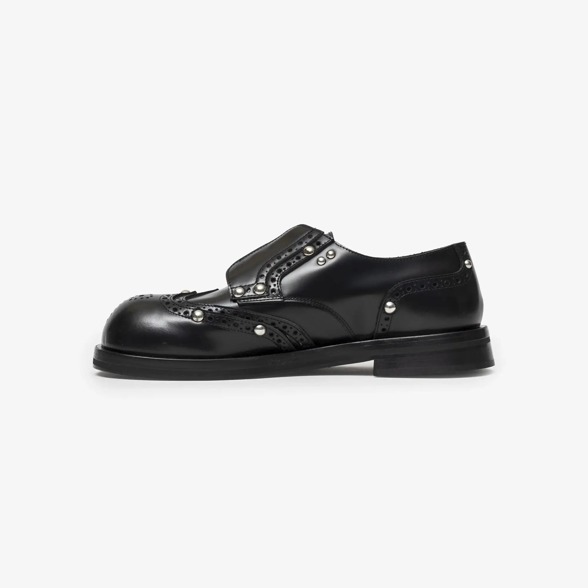 aliceauaa　黒 プリントデザイン　ビジュー付 タンクトップ Acne Studios レースアップ レザー ダービーシューズ ブラック｜Feuille