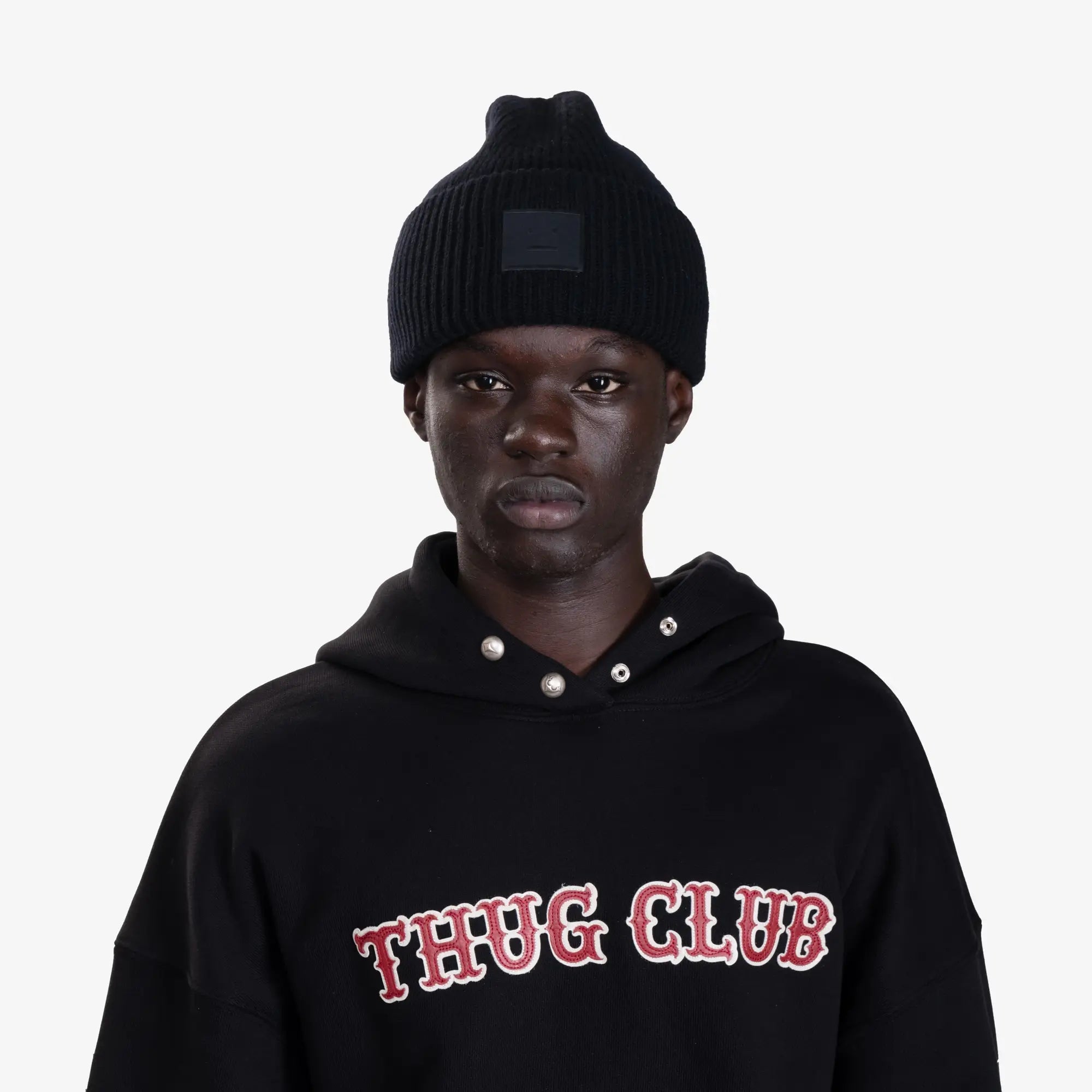 Acne Studios Large Face Logo Beanie Black - 2