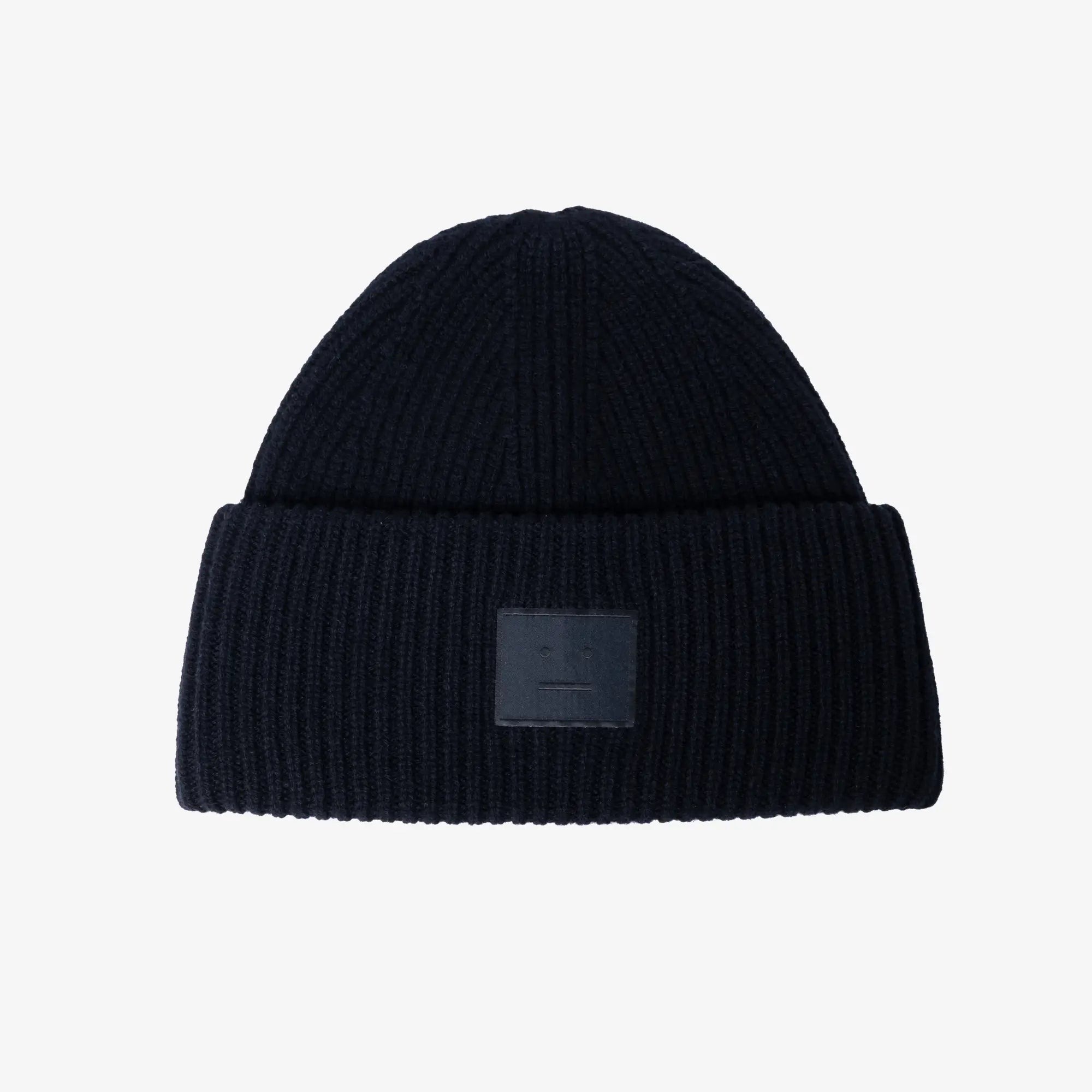 Acne Studios Large Face Logo Beanie Black - 1