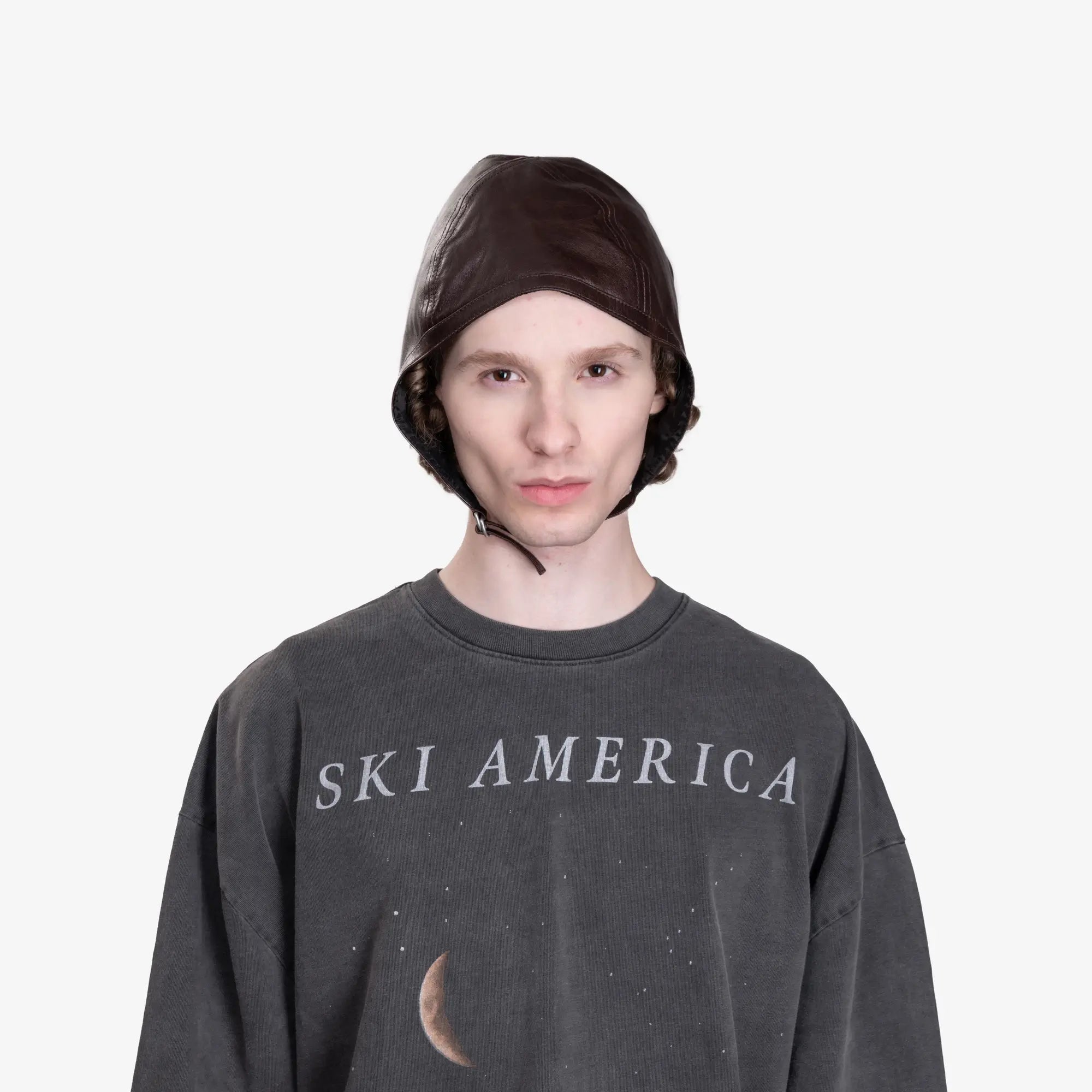 Acne Studios Leather Cap Brown - 2