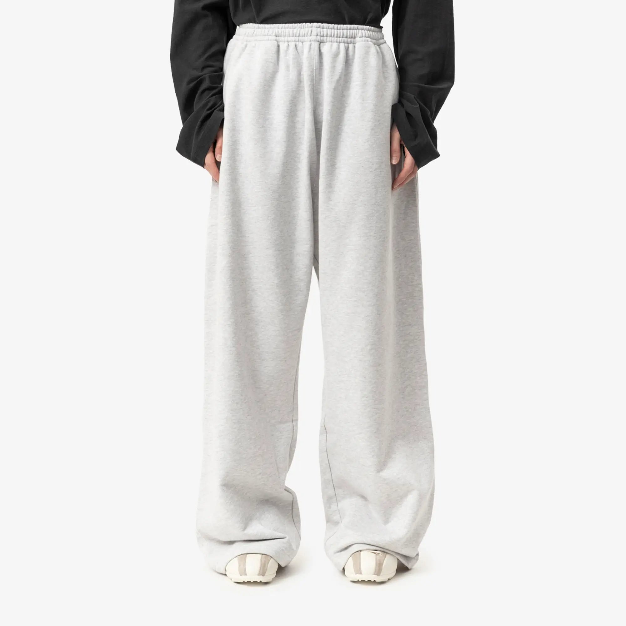 Acne Studios Logo Fleece Sweatpants Pale Grey Melange - 1