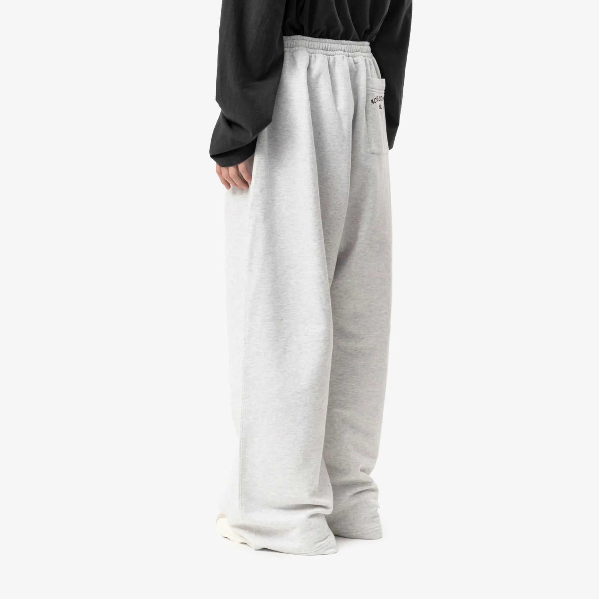 Acne Studios Logo Fleece Sweatpants Pale Grey Melange - 4
