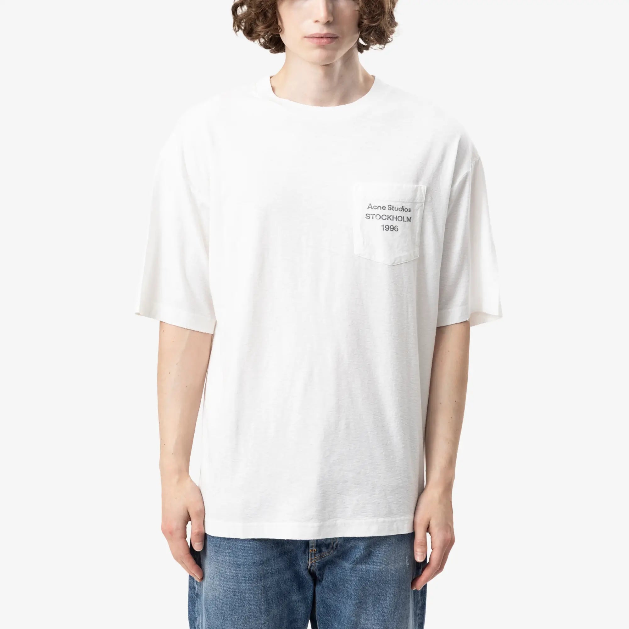 Acne Studios Logo Pocket T-Shirt Off White - 1