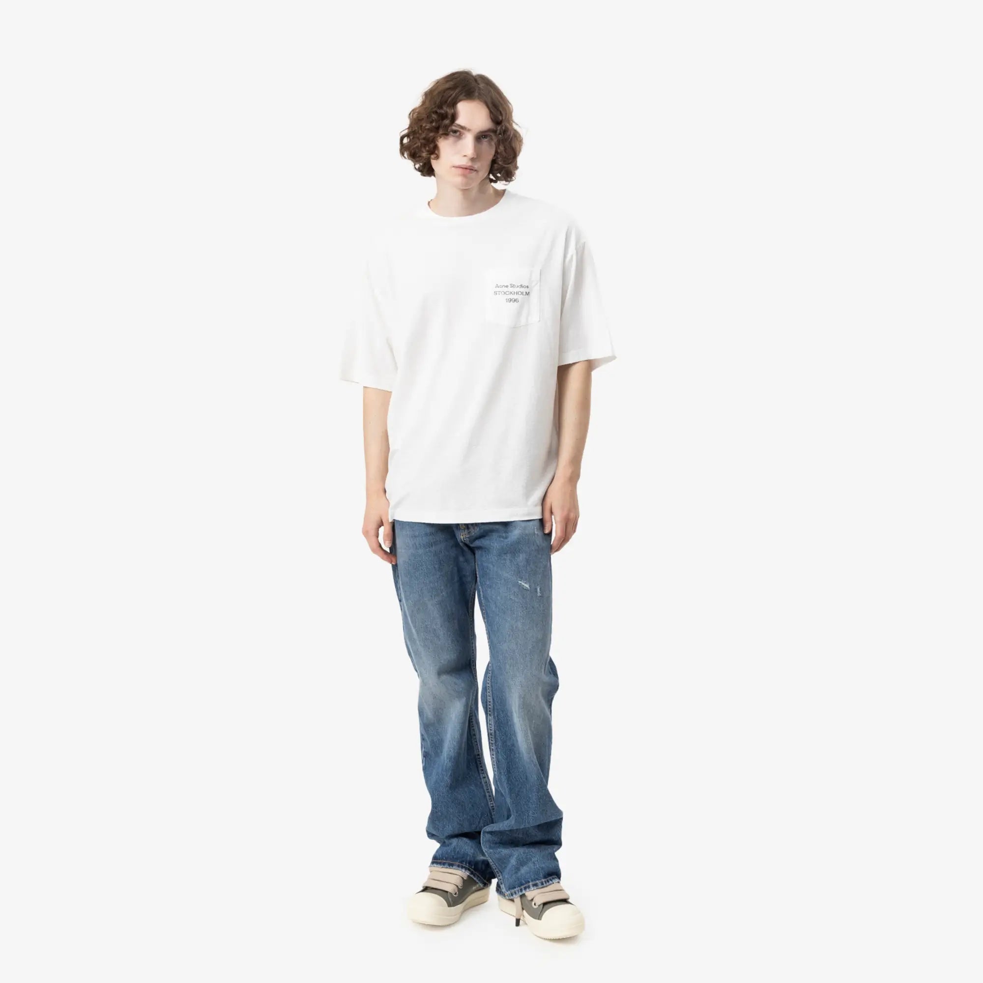 Acne Studios Logo Pocket T-Shirt Off White - 2
