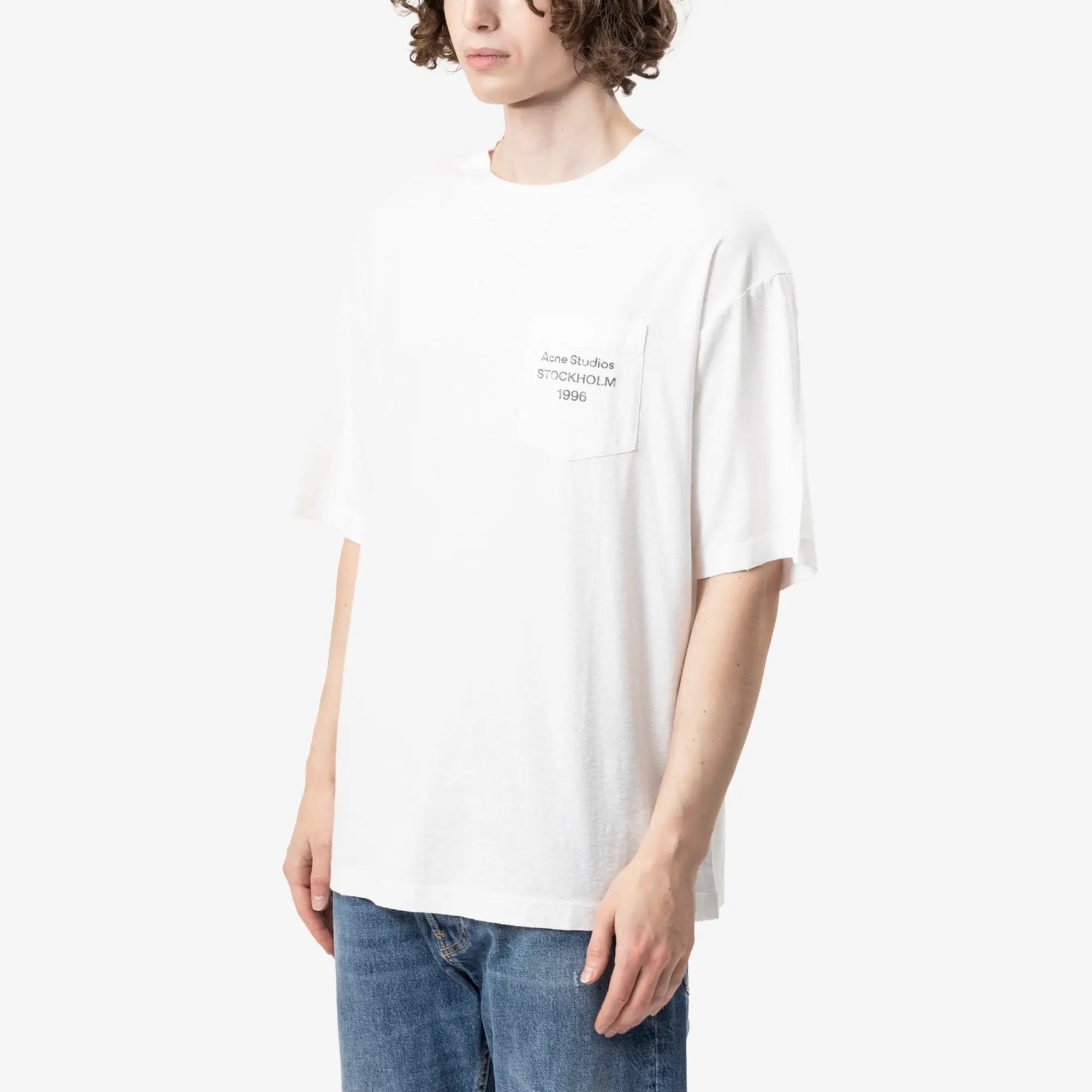 Acne Studios Logo Pocket T-Shirt Off White - 3